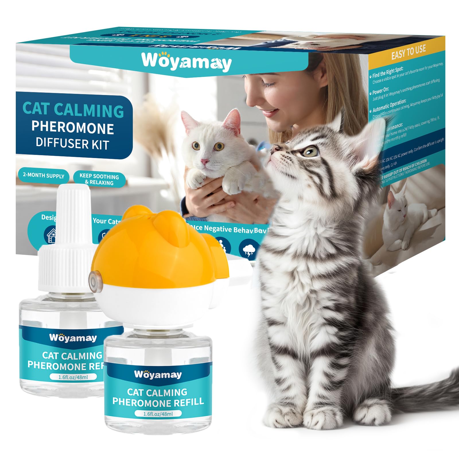 Offerta: Feromoni calmanti 3 in 1 per gatti – Kit con diffusore e ricariche