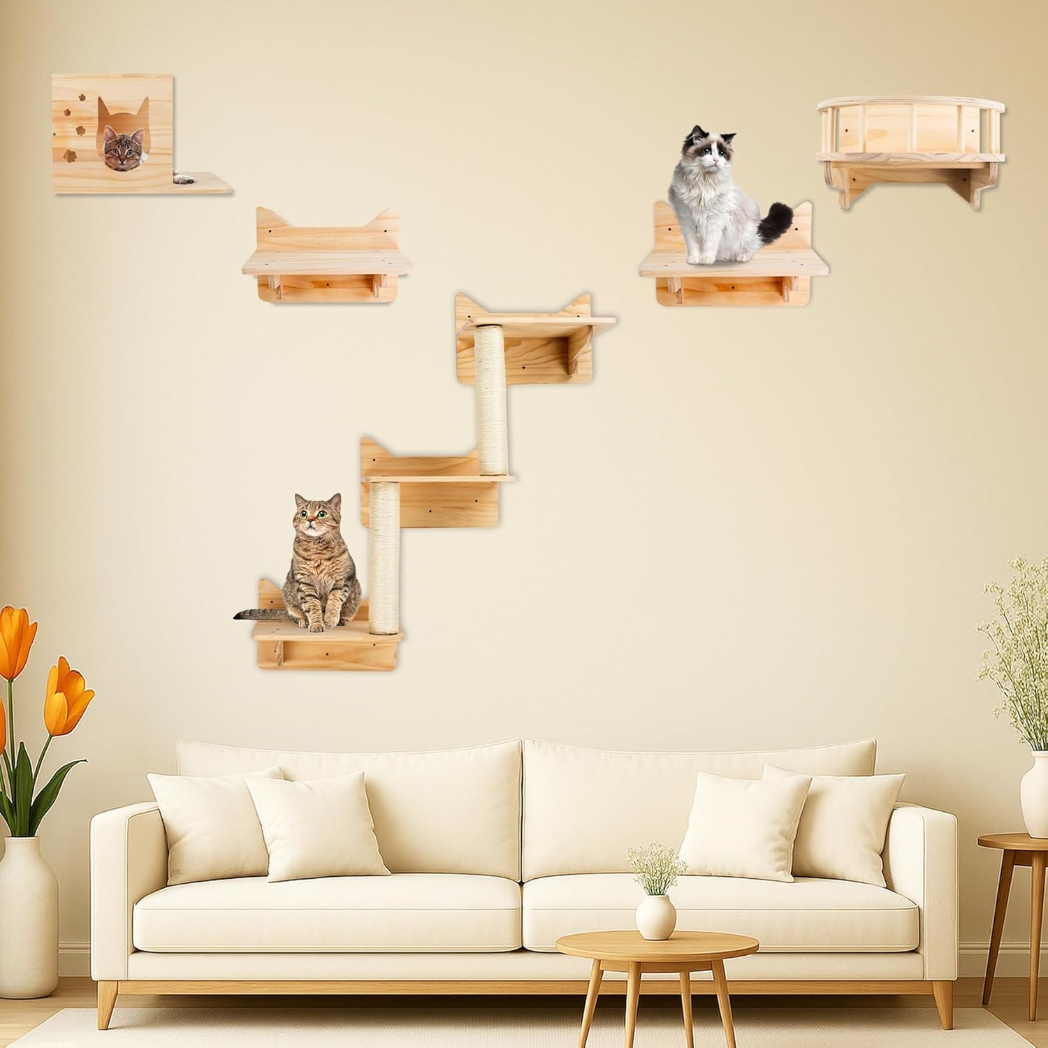 Mensole da parete per gatti in super sconto Amazon: palestra, tiragraffi e casette con il 32% di sconto