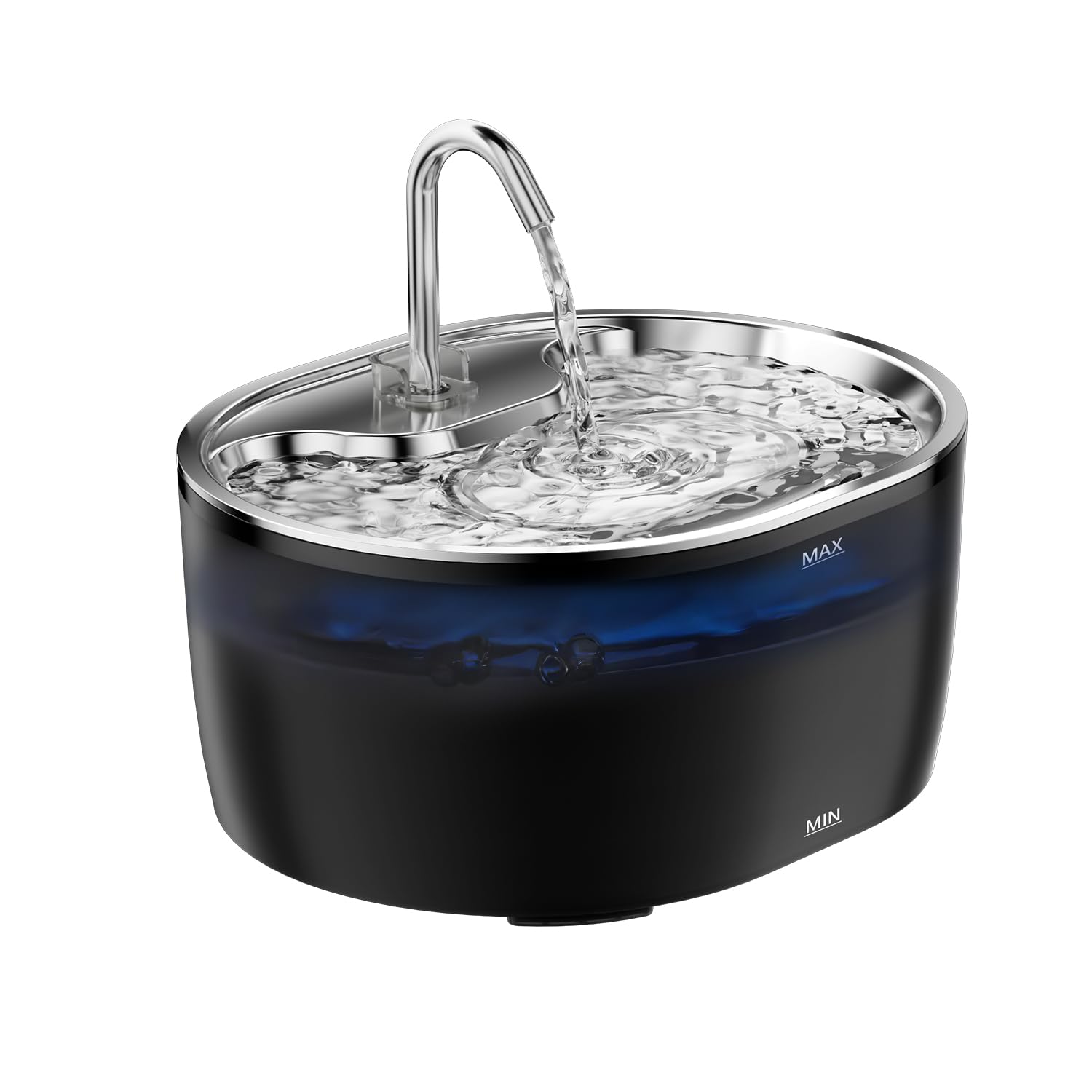 EUARY fontana per gatti in acciaio inox dark black con luce LED: metà prezzo e massimo comfort su Amazon