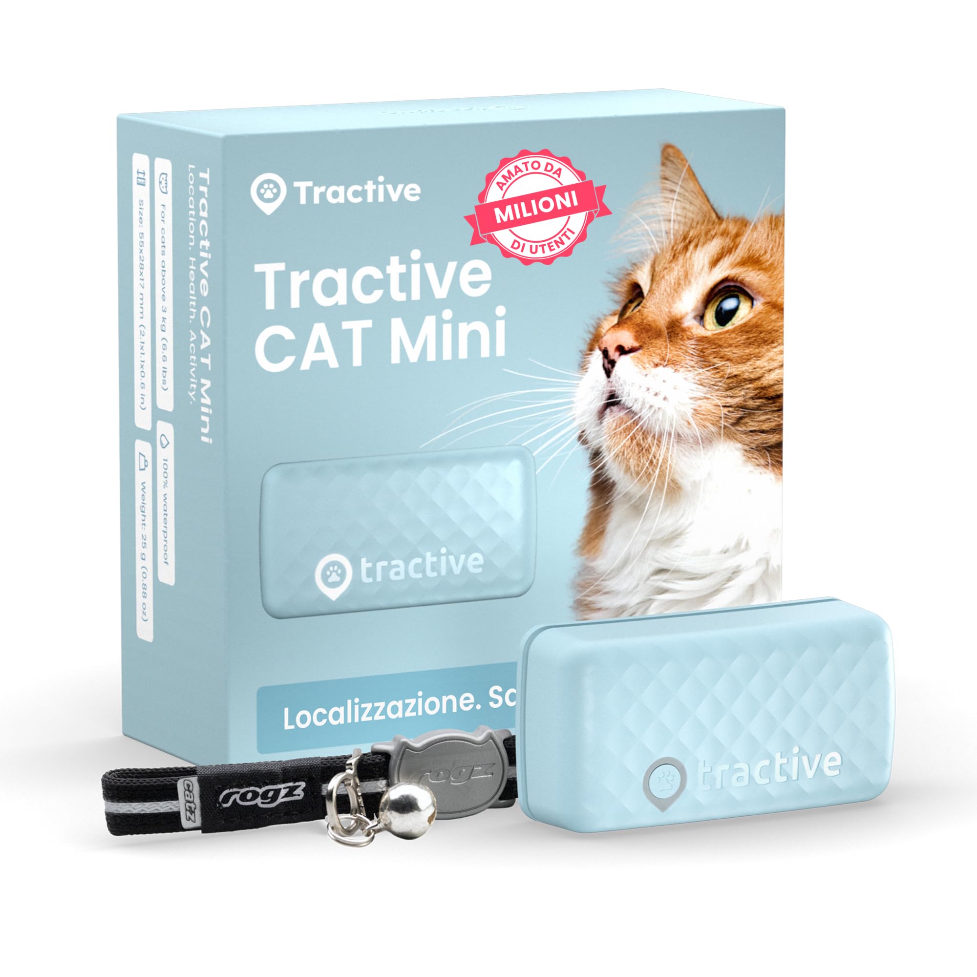 Tractive GPS gatto modello Mini in super offerta Amazon: localizzazione precisa e collare incluso