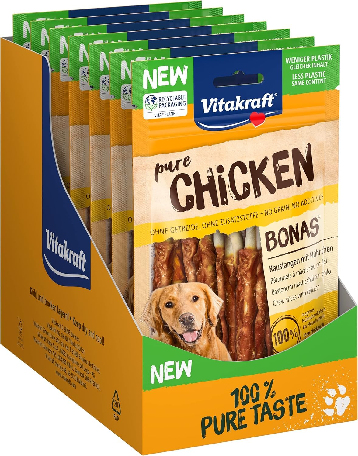 Vitakraft Pure Chicken Bonas snack cane in offerta Amazon: bastoncini al pollo con il 32% di sconto