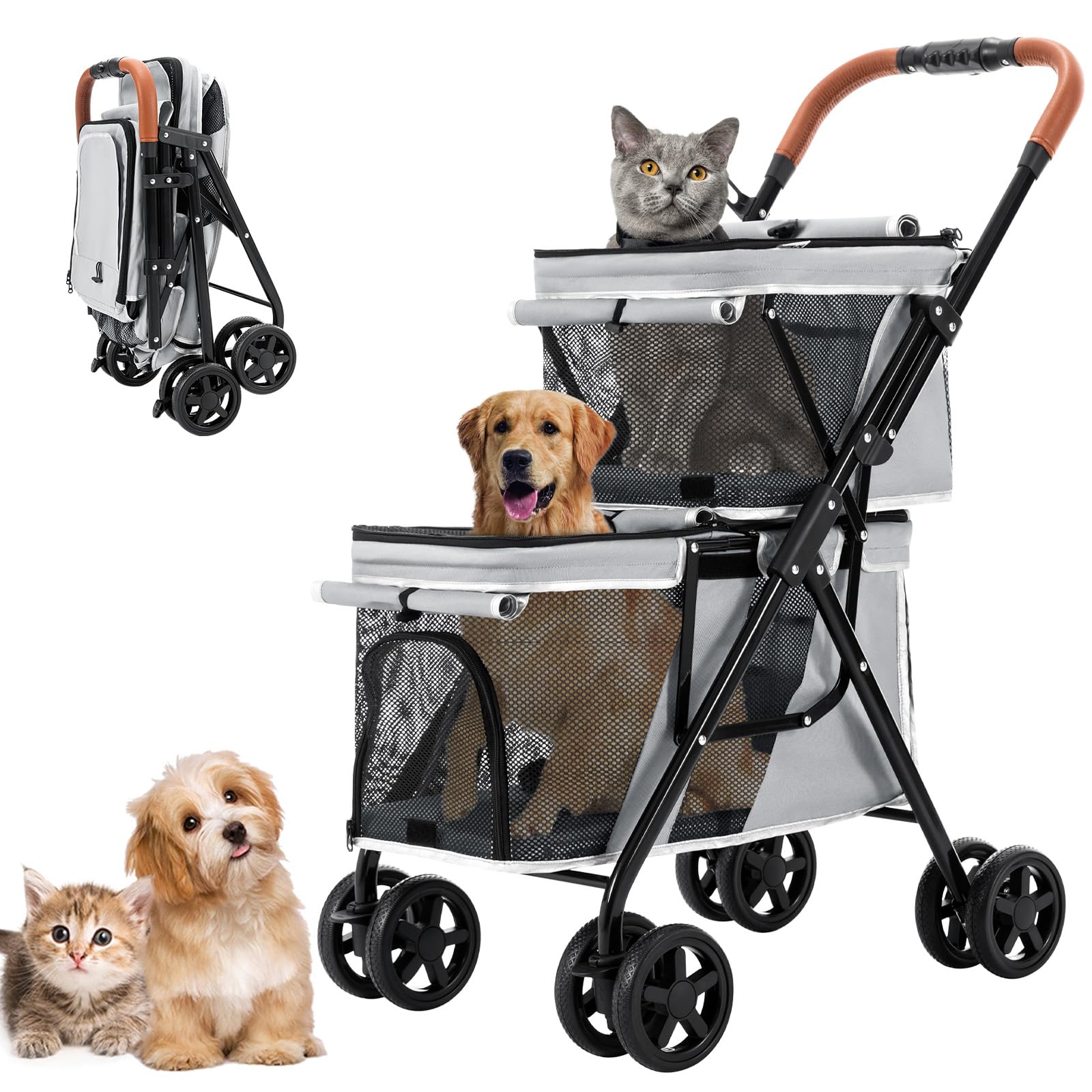 Joyfultails passeggino per cani gemellare 20kg scontato del 20% su Amazon: praticità e comfort per uscite con due pet