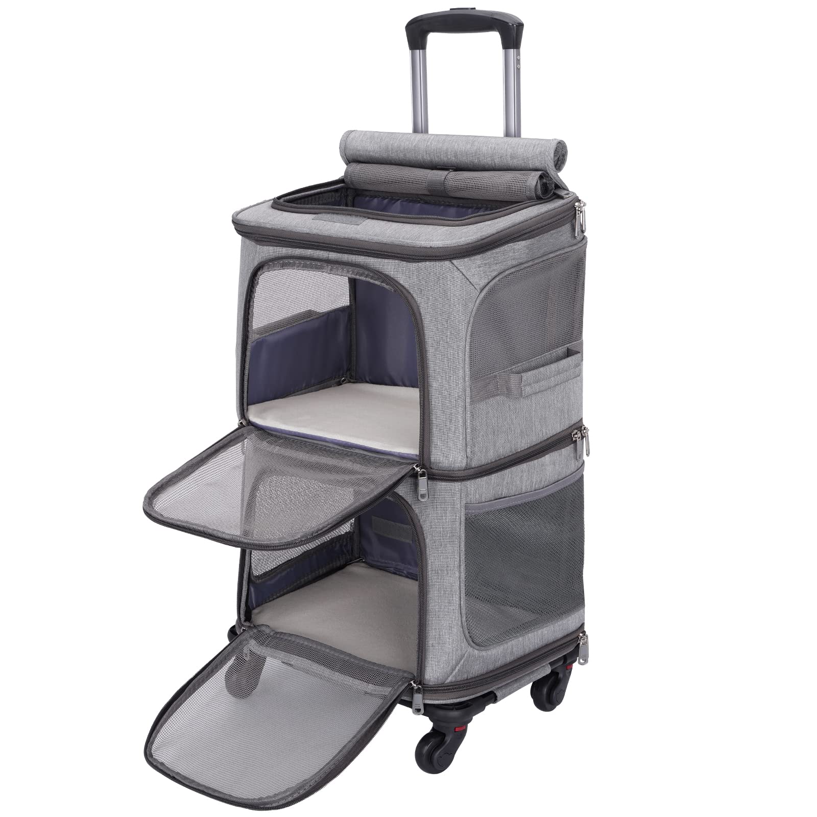 FASRIOU doppio zaino per gatti con ruote in offerta Amazon: viaggia facile col 30% di sconto