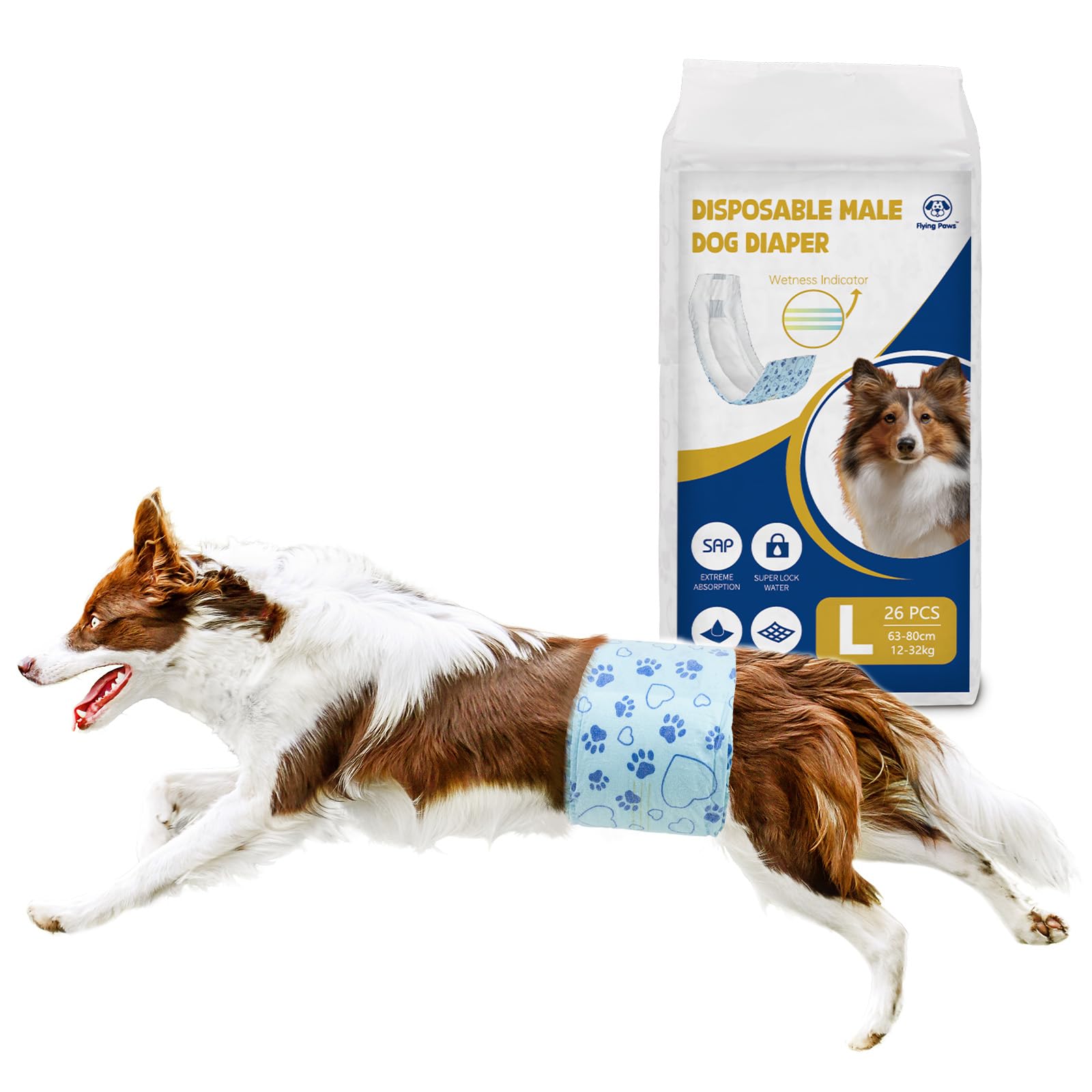 Flying Paws pannolini per cani taglia L: maxi scorta in offerta Amazon a -34%