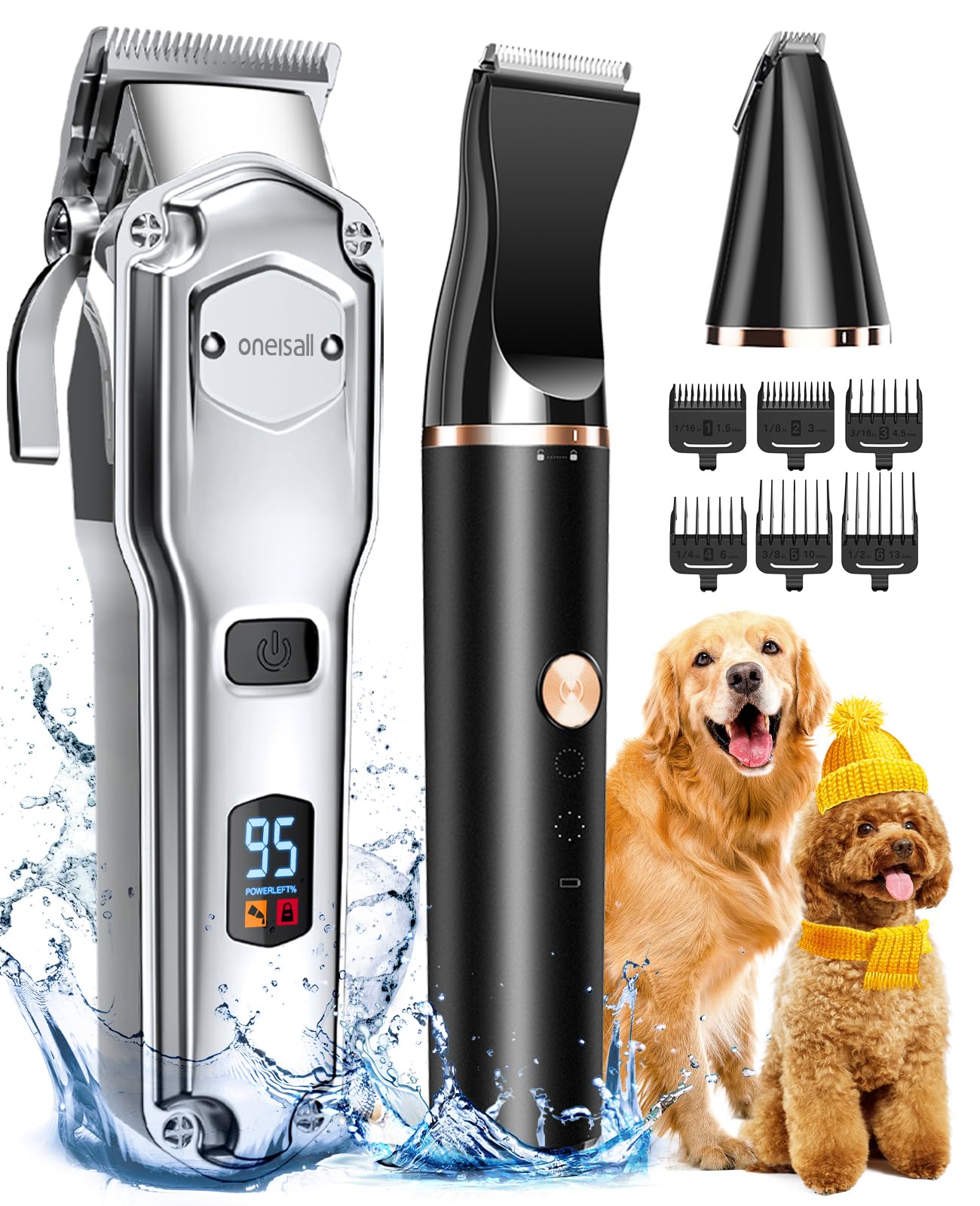 oneisall premium tosatrice per cani 2 in 1 a -21% su Amazon: taglio professionale e impermeabile
