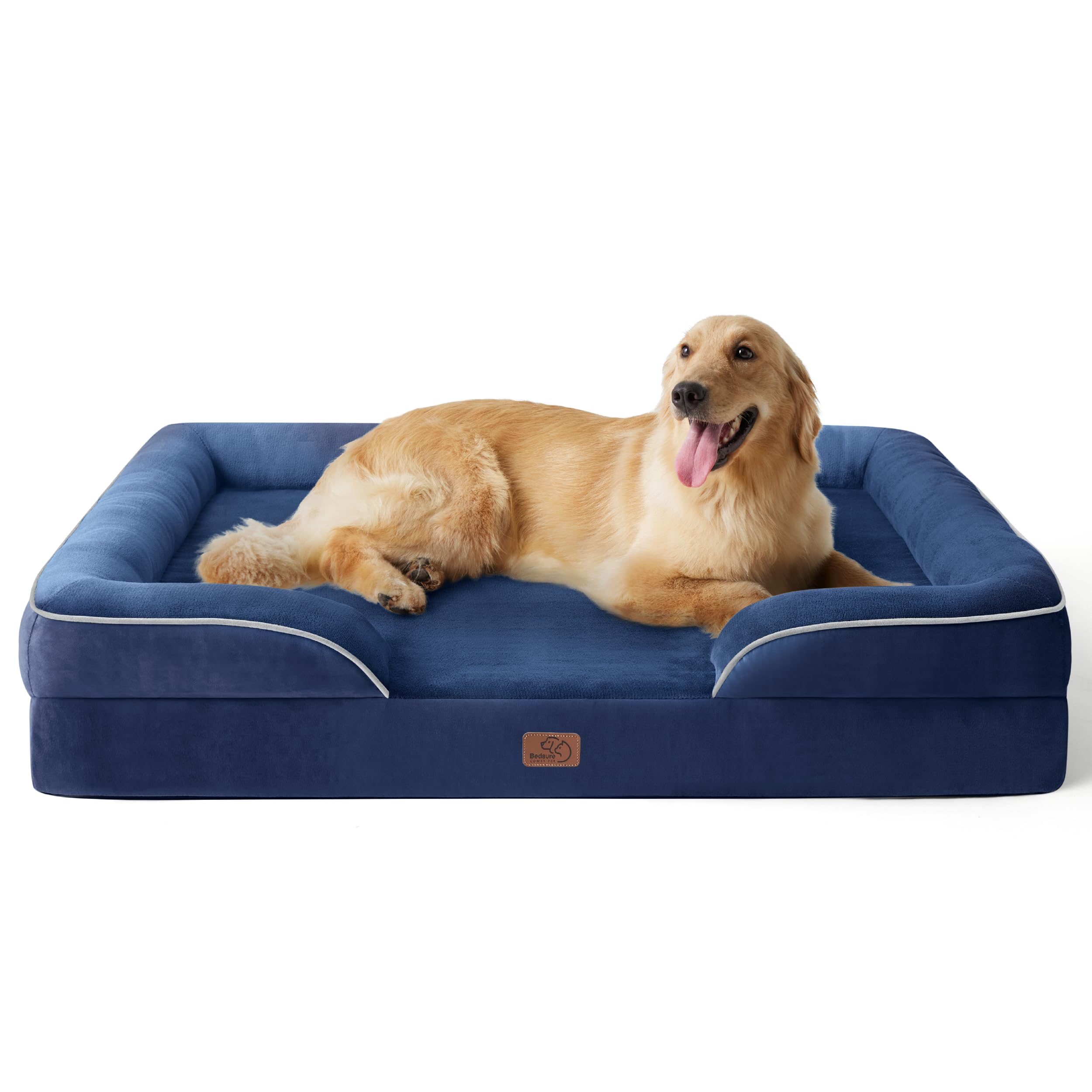Bedsure letto per cani grande blu 122x89x20 cm in super sconto Amazon: sfoderabile, lavabile e con -24% di sconto