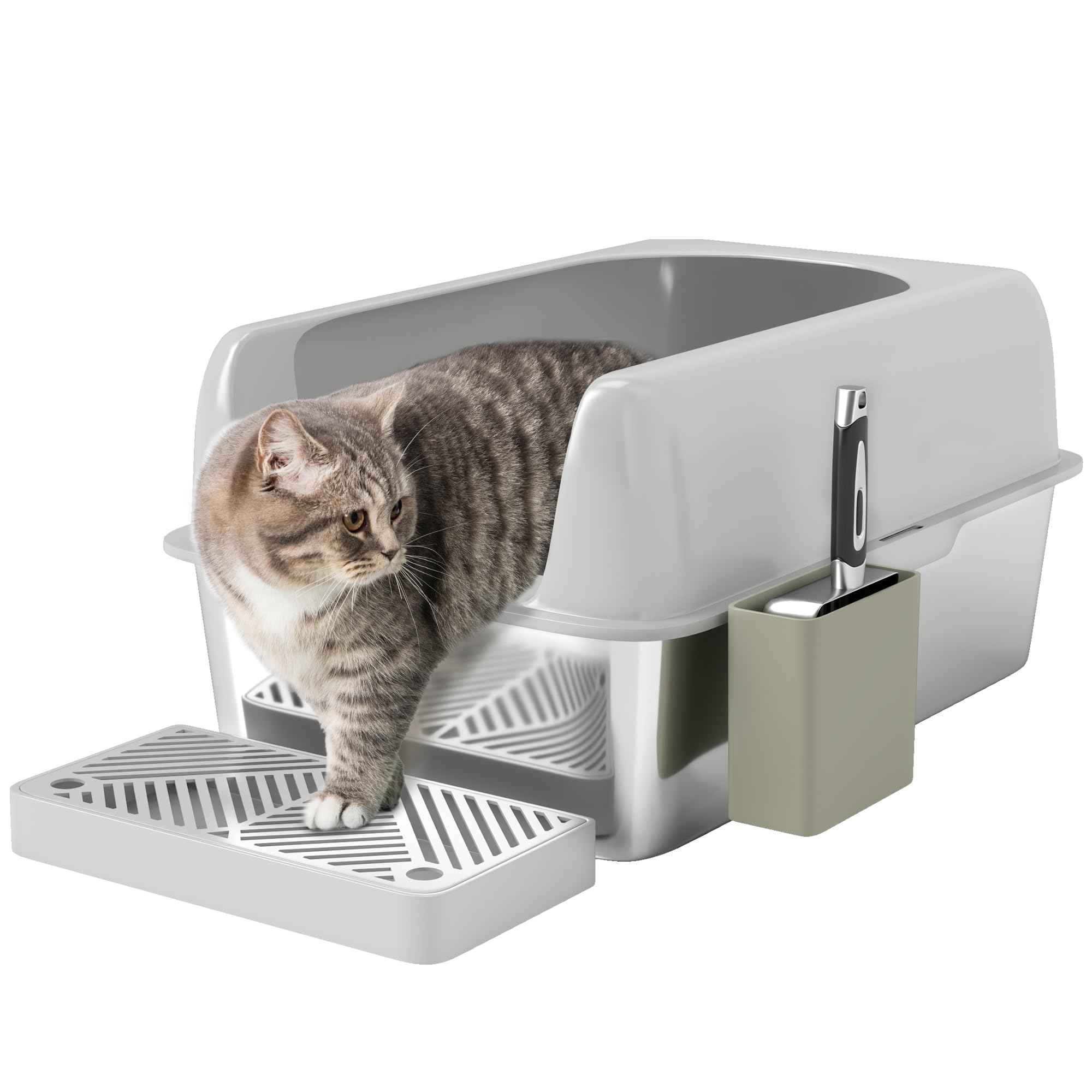 PawHut lettiera XXL in acciaio inox per gatti: antiodore, extra comfort e 20% off su Amazon