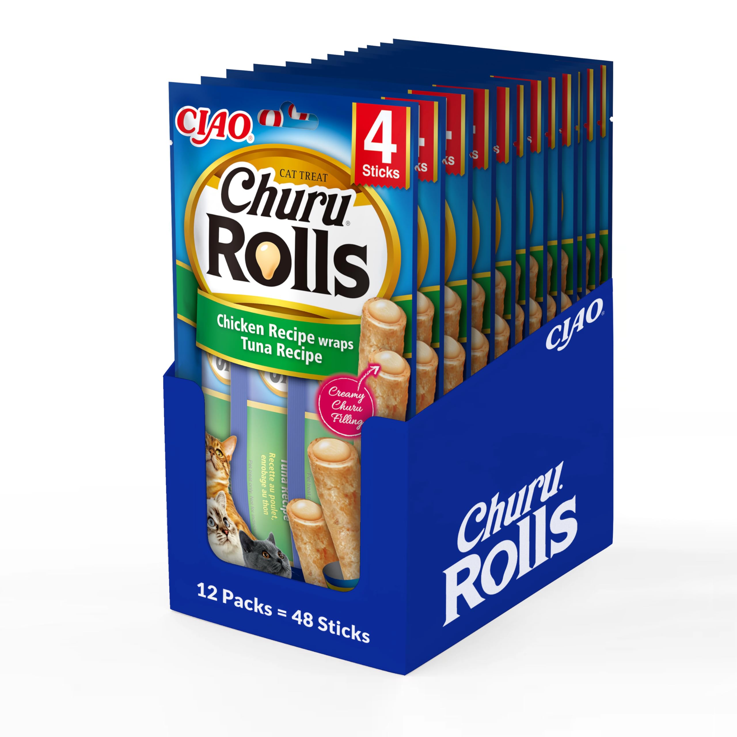 INABA Churu Rolls per gatti: snack grain-free con sconto Amazon del 32%