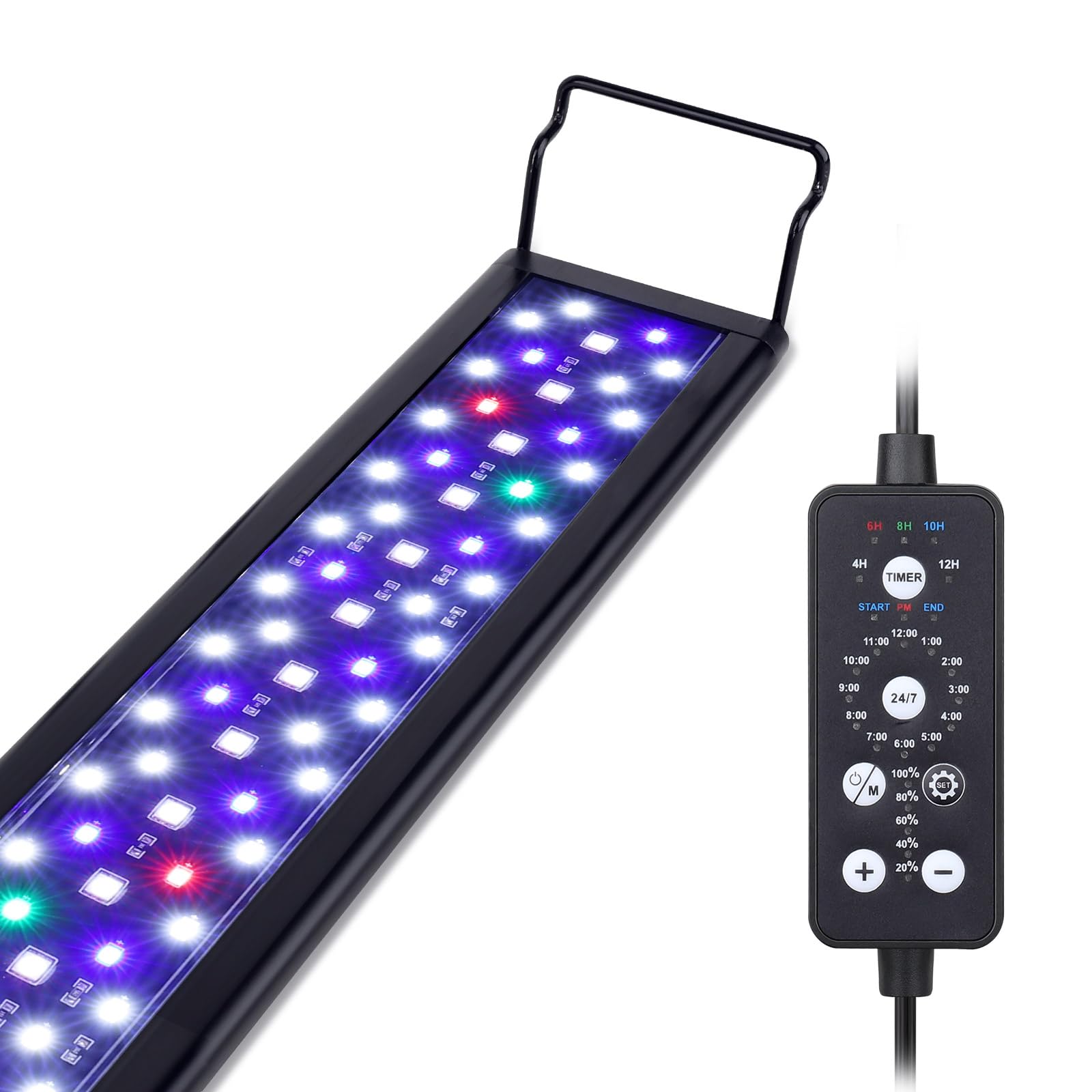 Hygger illuminazione LED per acquario 48W: colori regolabili e -26% su Amazon