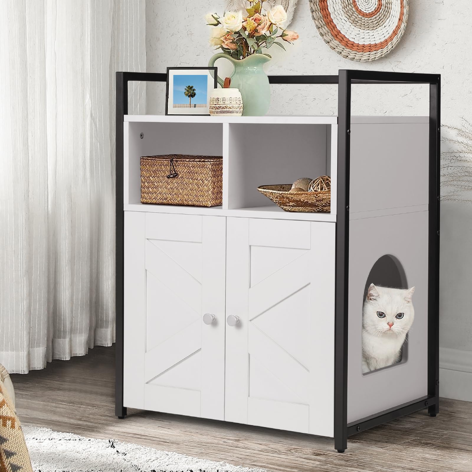 VOWNER casetta per gatti in legno in offerta Amazon: design industriale e funzionalità al 33% di sconto