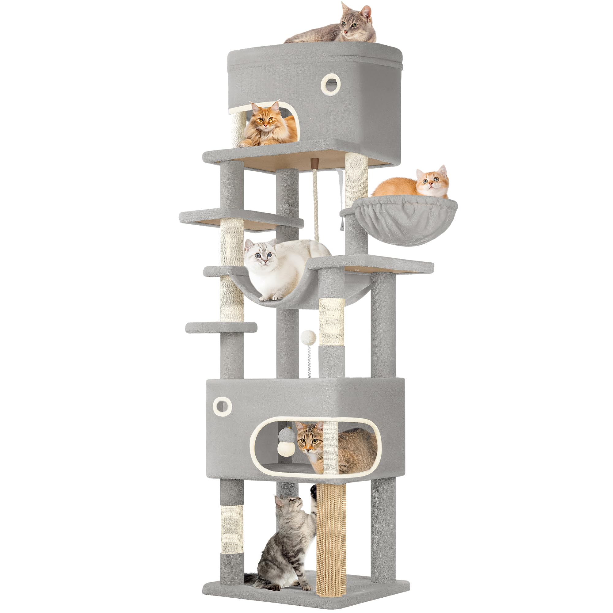 Hzuaneri albero tiragraffi per gatti multistrato 203 cm al 27% di sconto: relax e gioco in verticale su Amazon