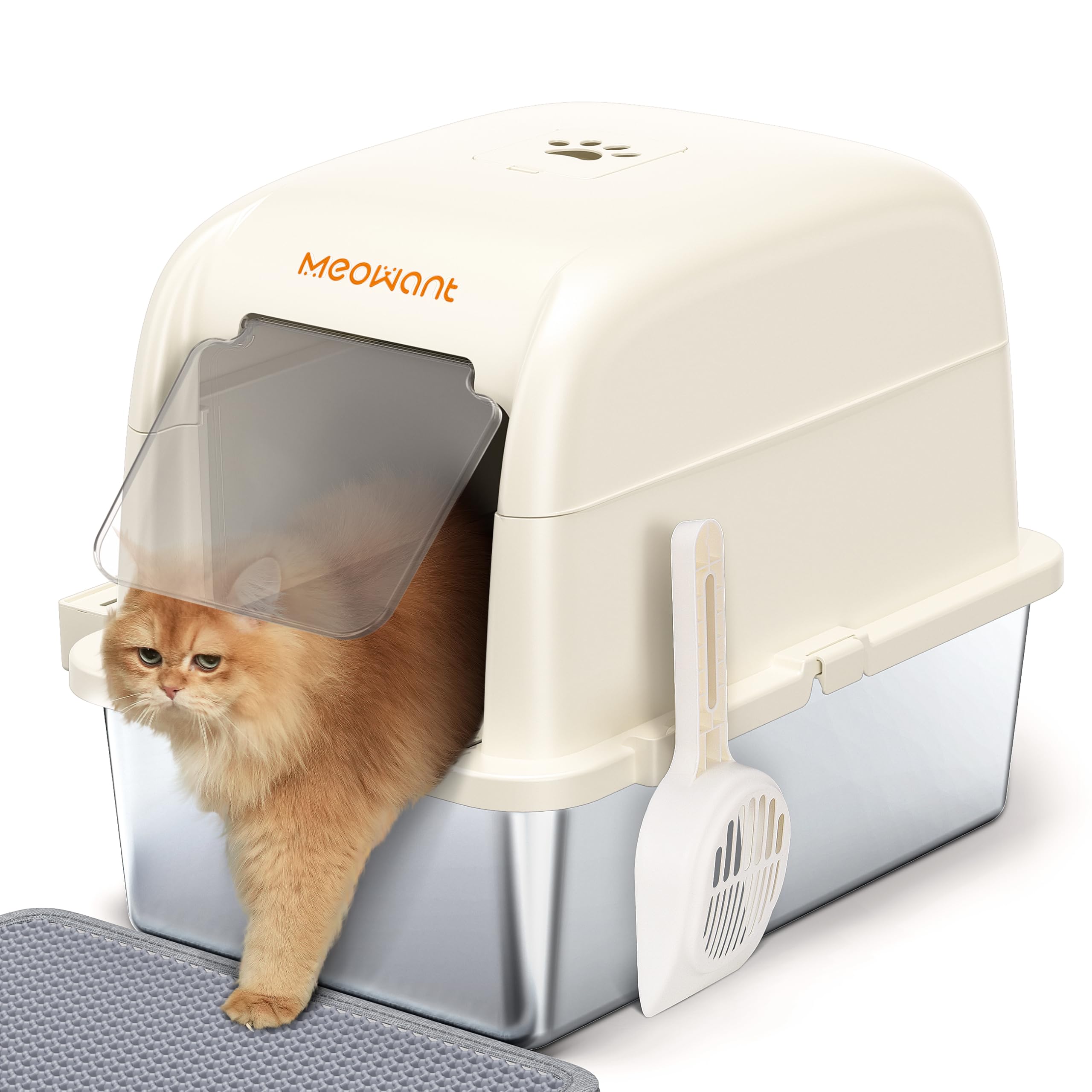 Meowant lettiera gatto in acciaio inox XXL in offerta Amazon: design chiuso e pulizia extra facile con il 34% di sconto