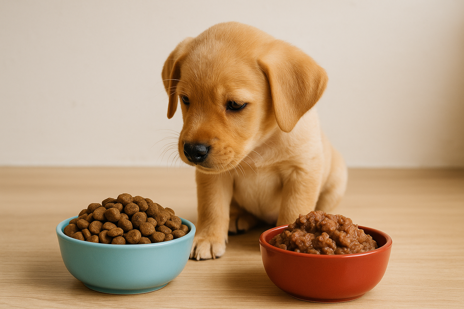 Mangime umido o secco per cani cuccioli: quando scegliere l’uno o l’altro e come fare il passaggio senza stress