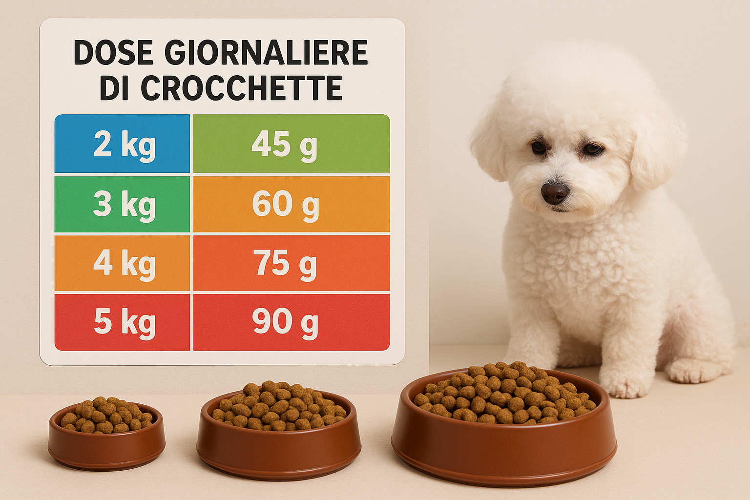Tabella dosi di crocchette per cani di piccola taglia: come calcolare correttamente le porzioni