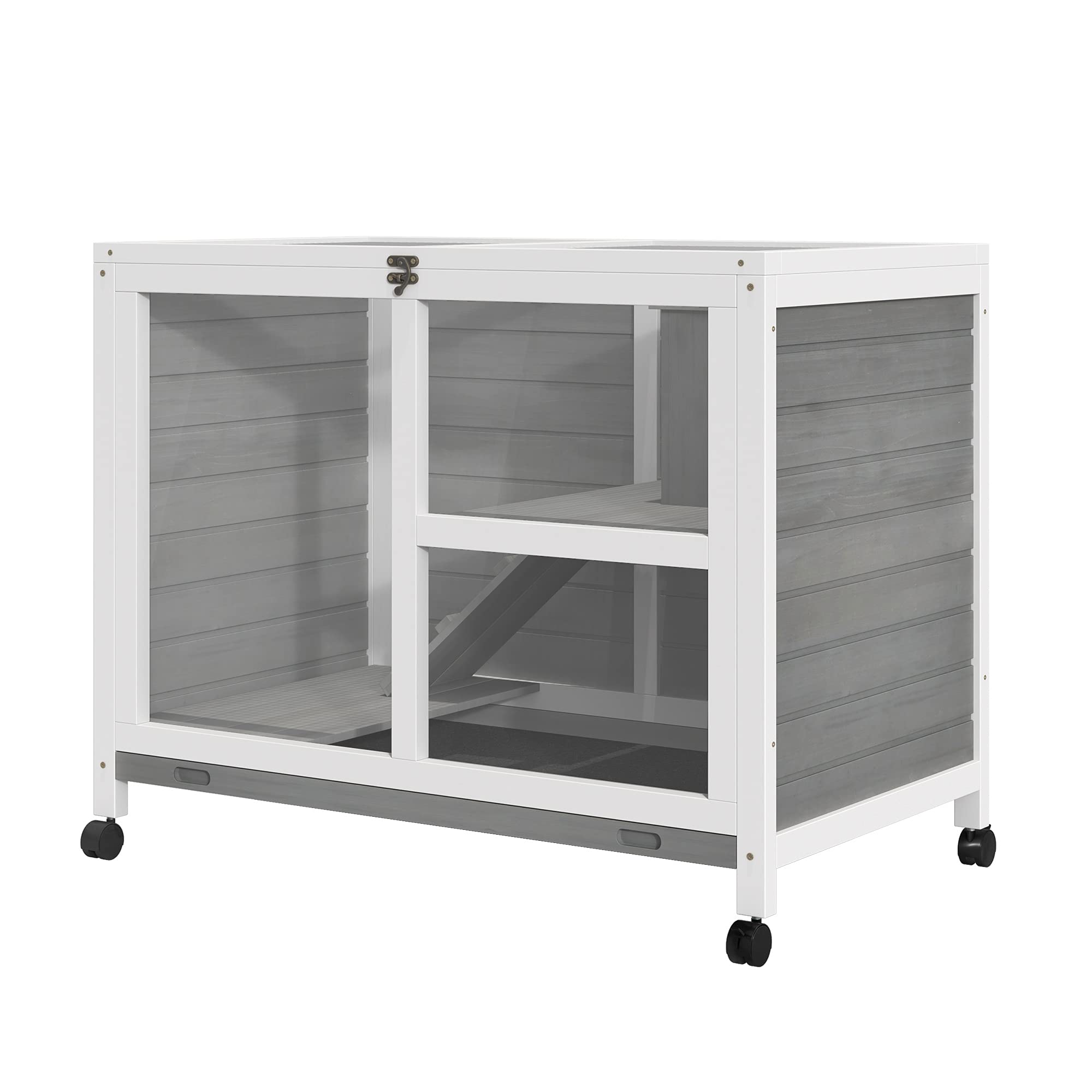 PawHut conigliera in legno 2 livelli per conigli e porcellini a -20% su Amazon