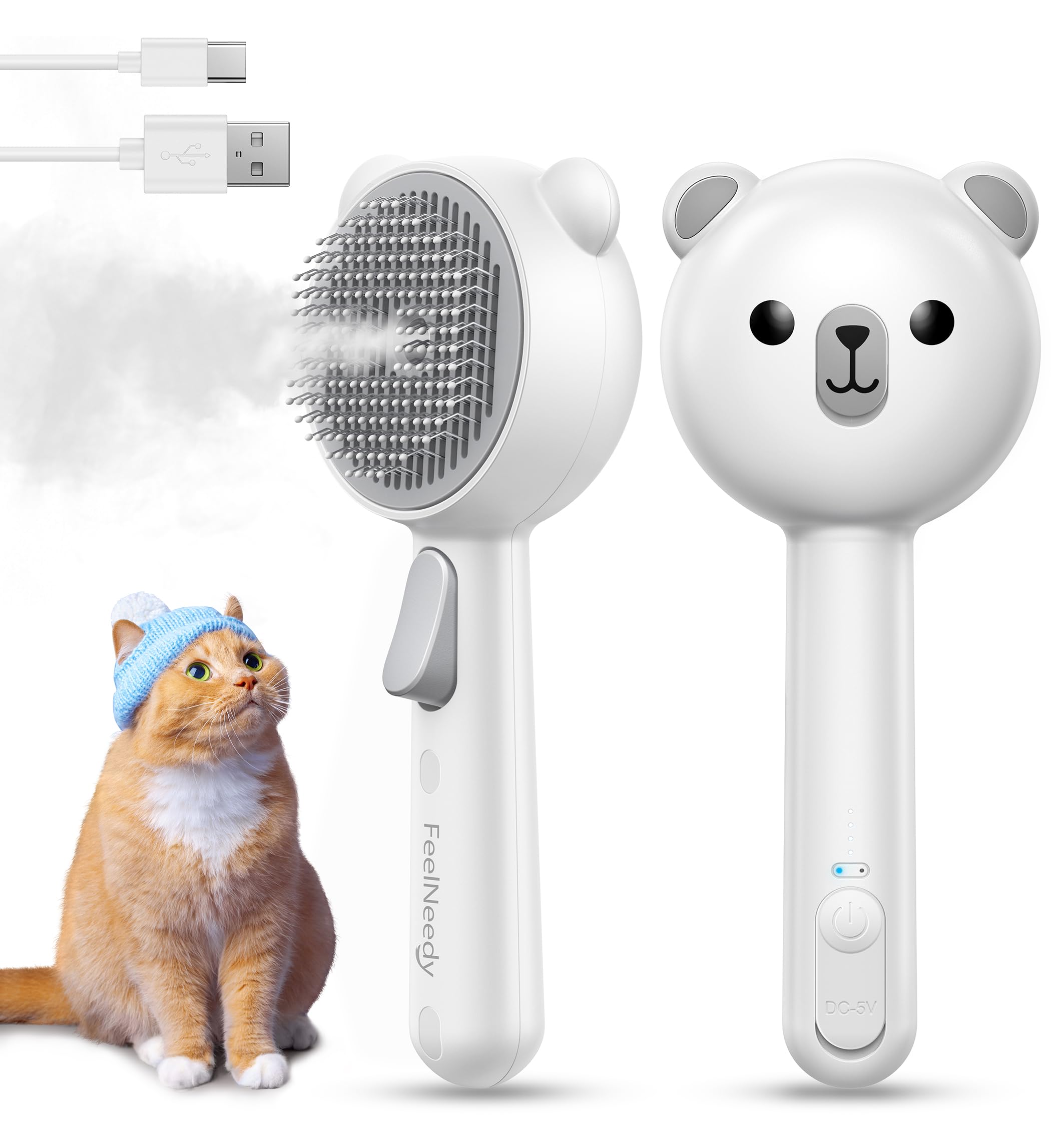 FEELNEEDY spazzola a vapore per cani e gatti: grooming innovativo a -40% su Amazon