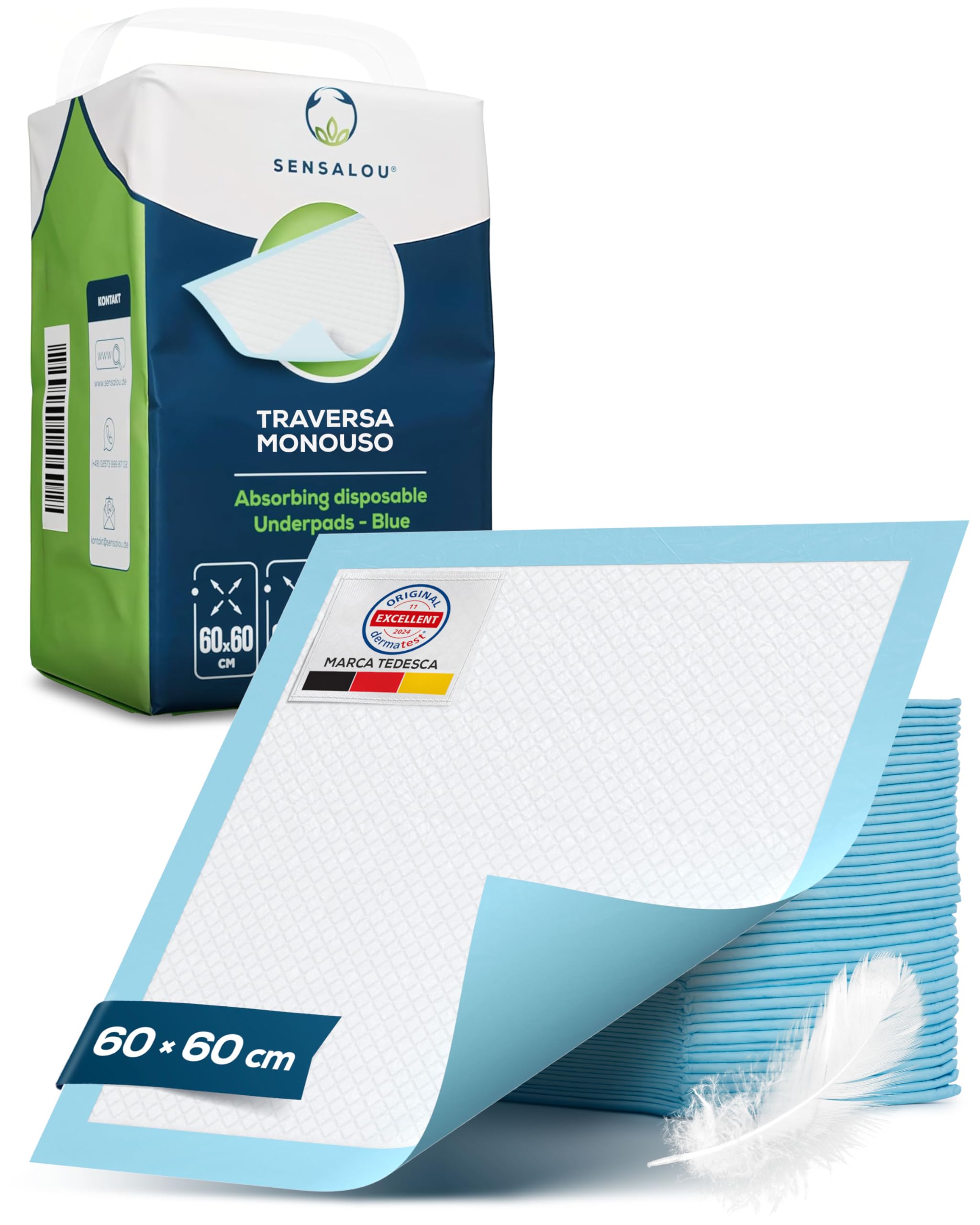 Sensalou traversine monouso 60×60 cm – 50 pezzi: maxi scorta a metà prezzo Amazon