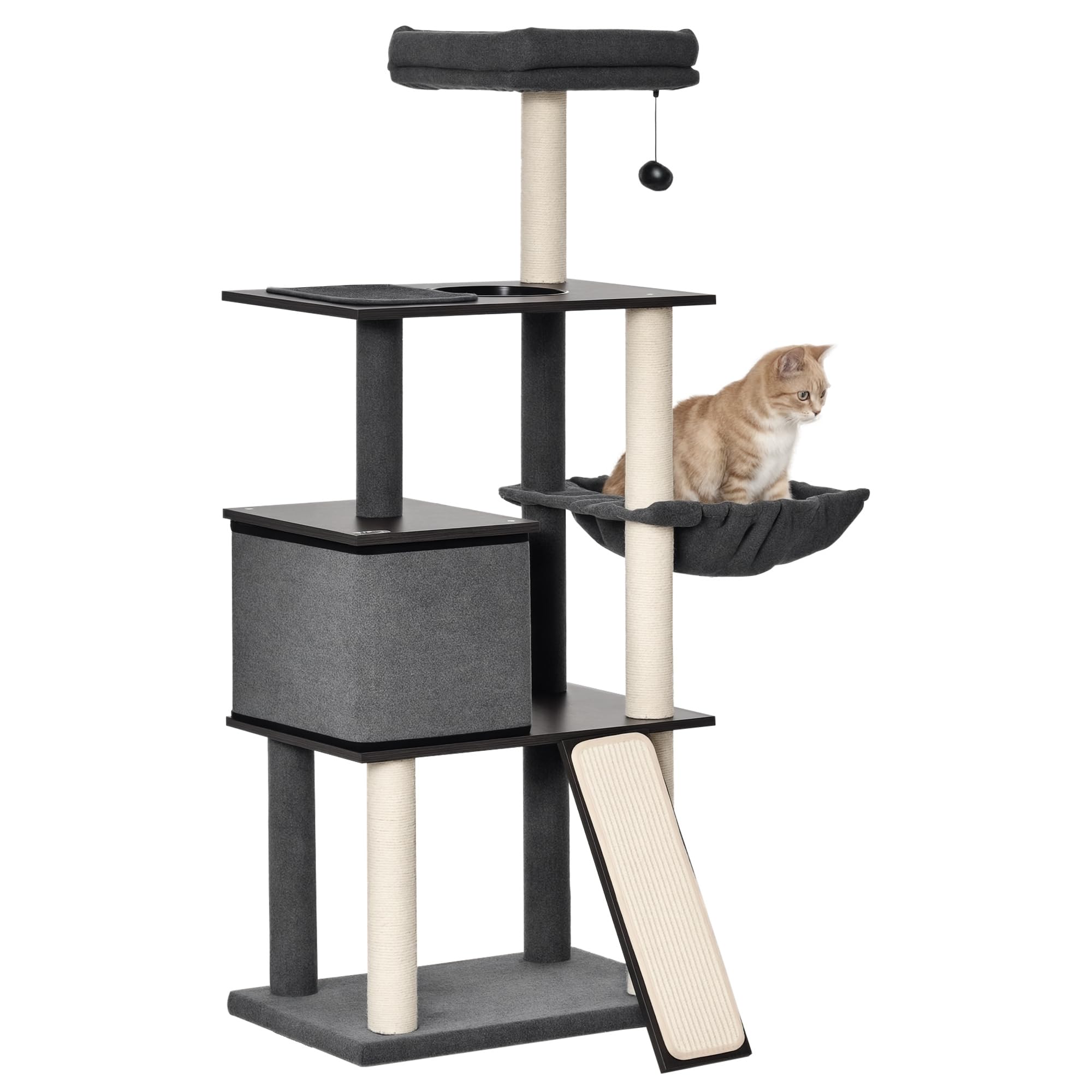 PawHut albero tiragraffi 146cm in super sconto Amazon: piattaforme, casetta e cuscini a meno 30%