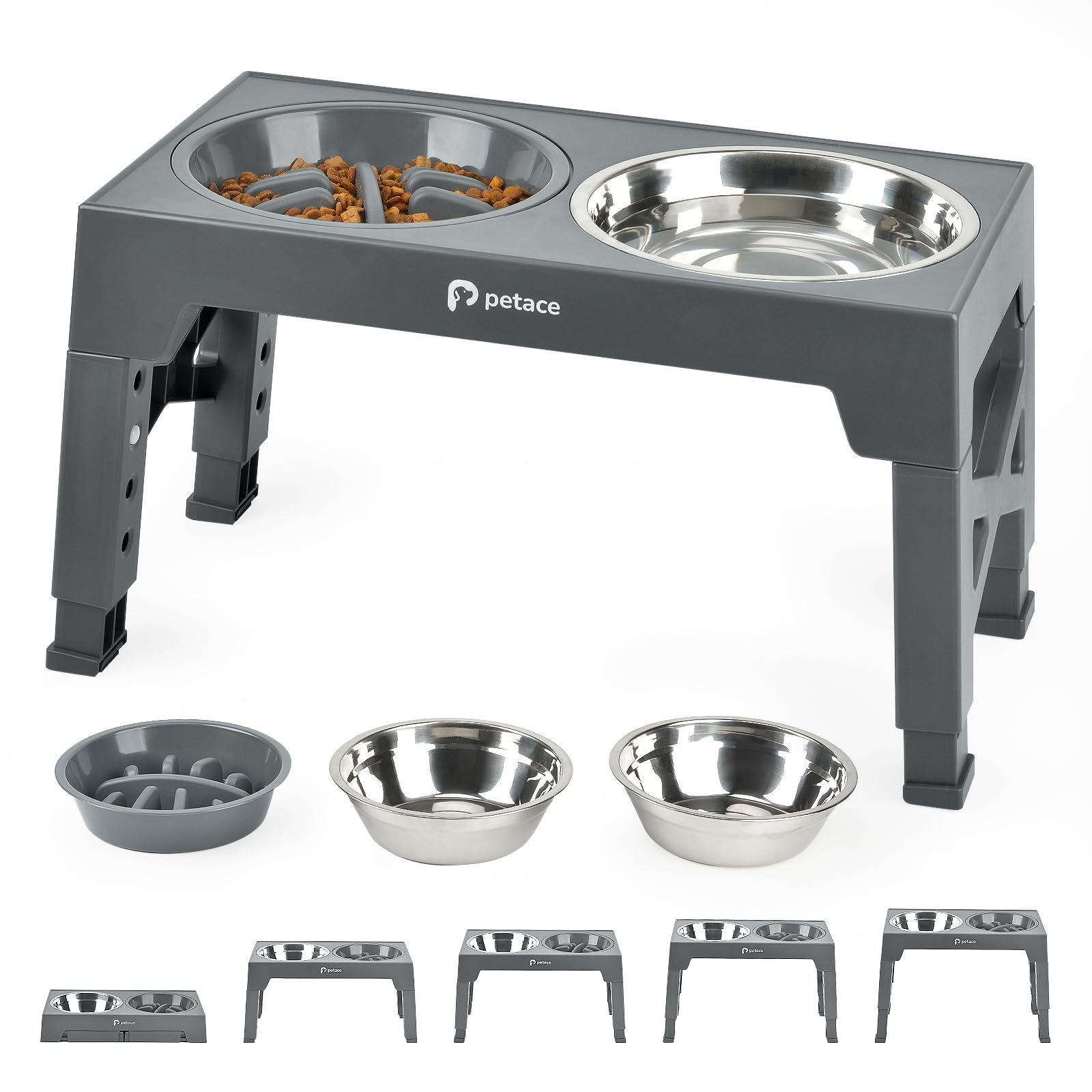 Petace ciotole per cani regolabili: ciotole rialzate in acciaio e anti-ingozzamento con sconto imperdibile del 39% su Amazon
