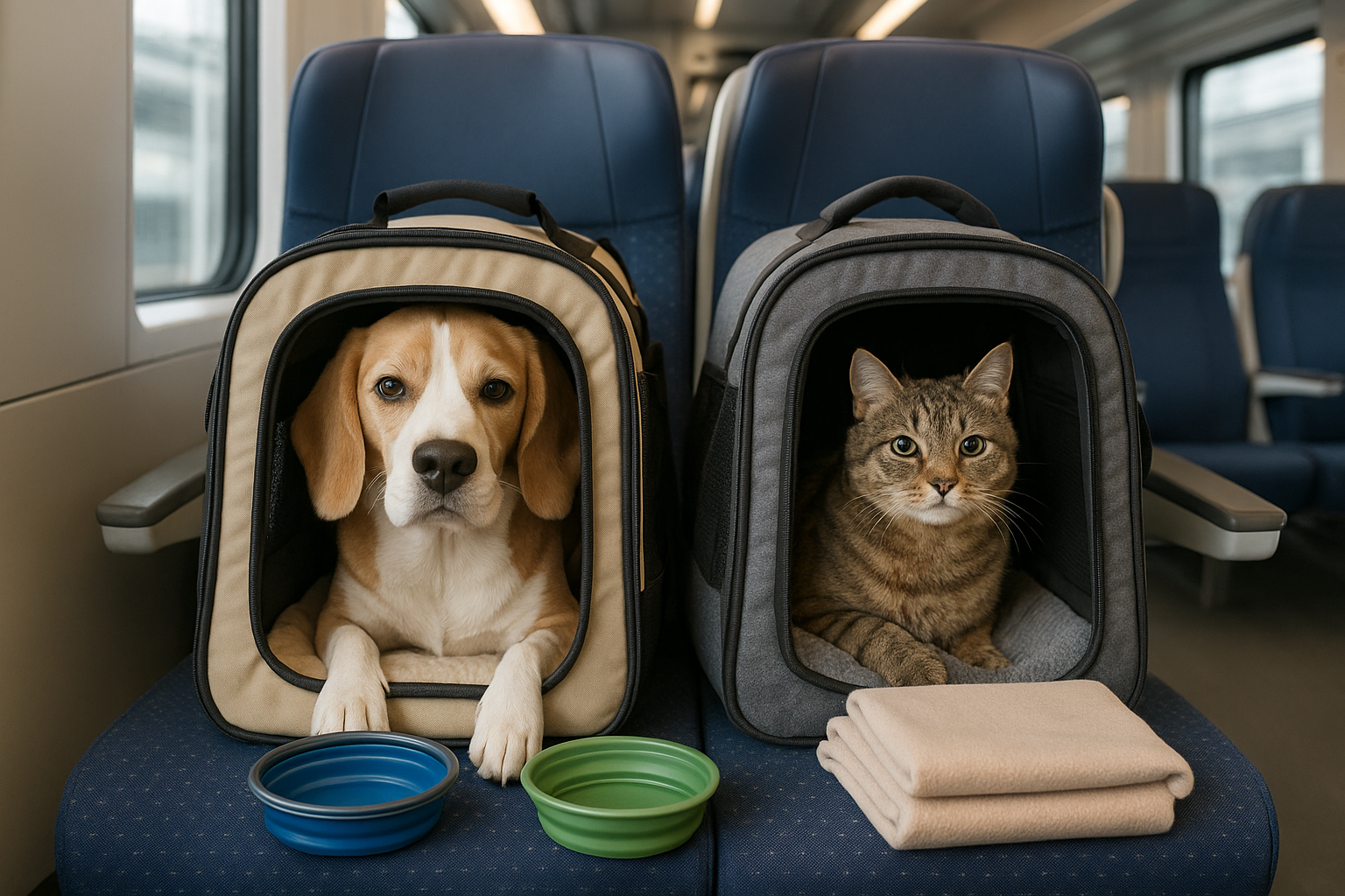 Viaggiare in treno con cani, gatti e altri animali: regole, consigli e accessori indispensabili