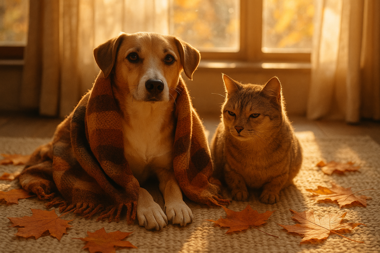 Gestire il cambio stagione in autunno con gli animali domestici: come proteggere cani, gatti e piccoli pet dai primi freddi