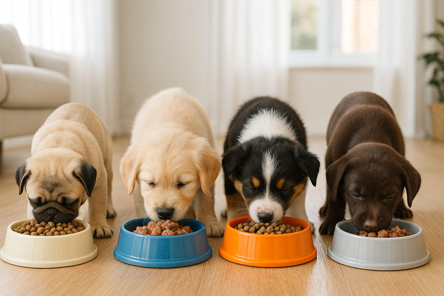 Il pasto perfetto per cuccioli: fabbisogni nutrizionali, frequenza dei pasti e tabella dosi per razze piccole e grandi