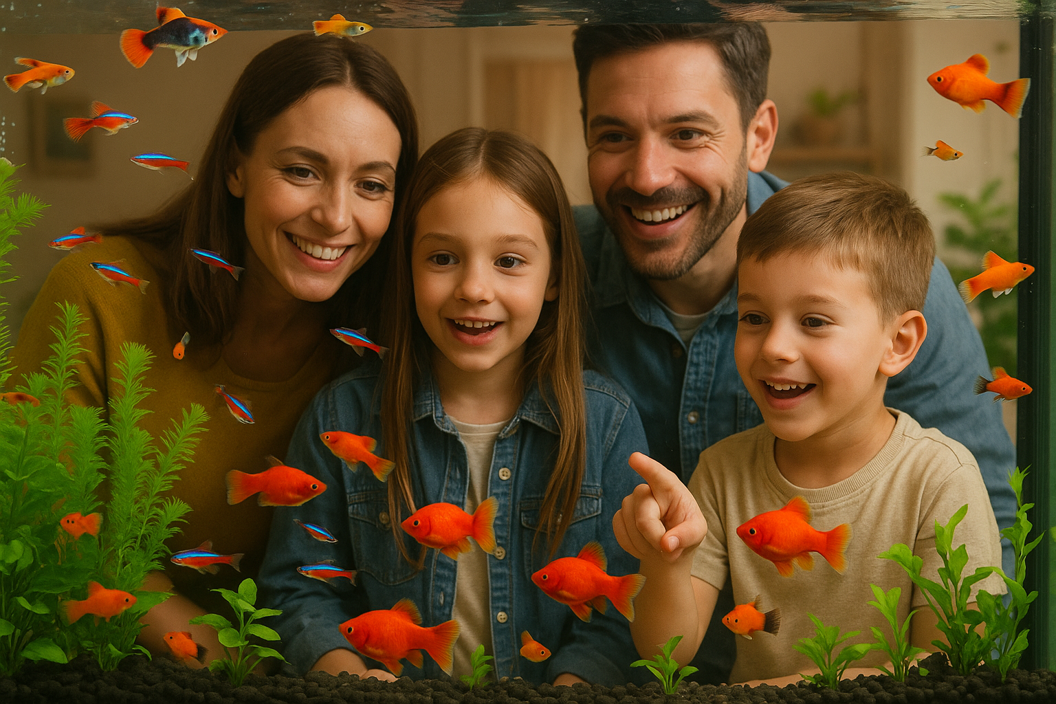 Guida completa ai pesci da acquario più adatti per famiglie con bambini