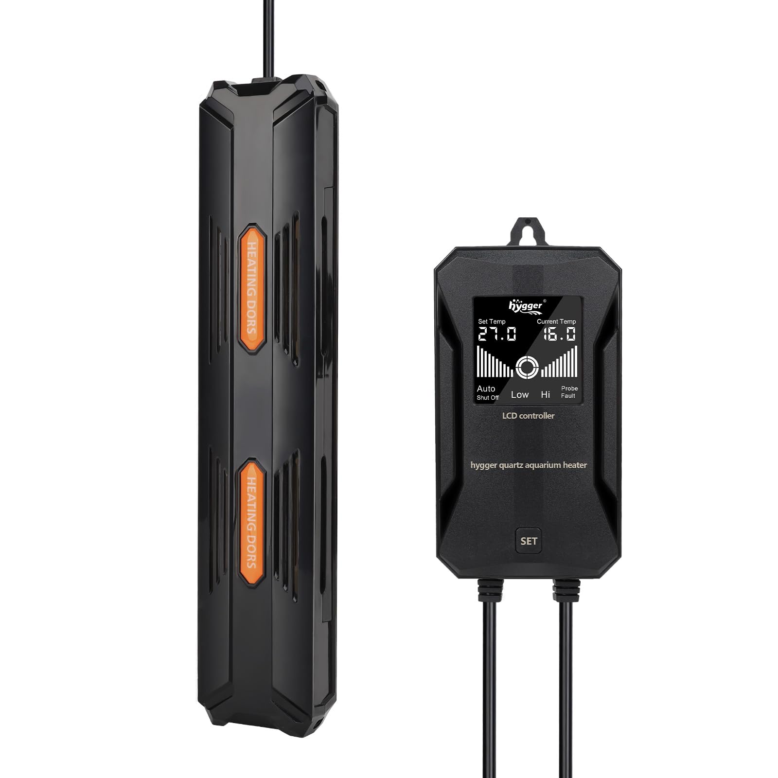 hygger riscaldatore digitale per acquario: temperatura stabile e display LCD per vasche fino a 343L