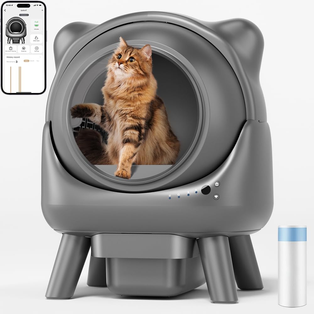 Cura X1 lettiera gatto autopulente: maxi capacità e controllo smart per la casa a prova di felino