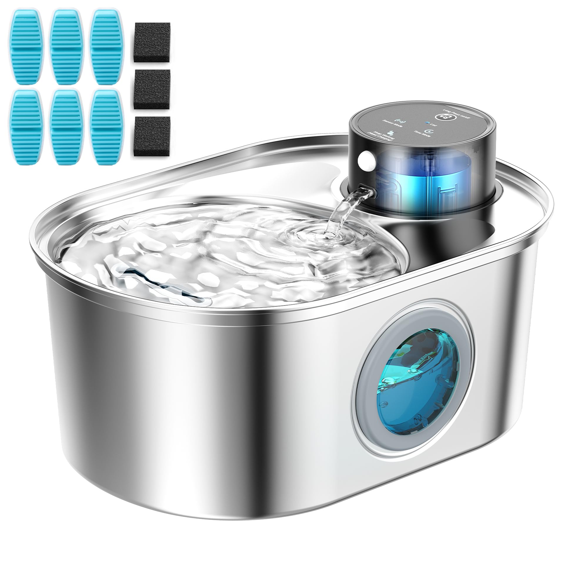 Fontana per animali in acciaio inox senza fili: idratazione smart per cani e gatti