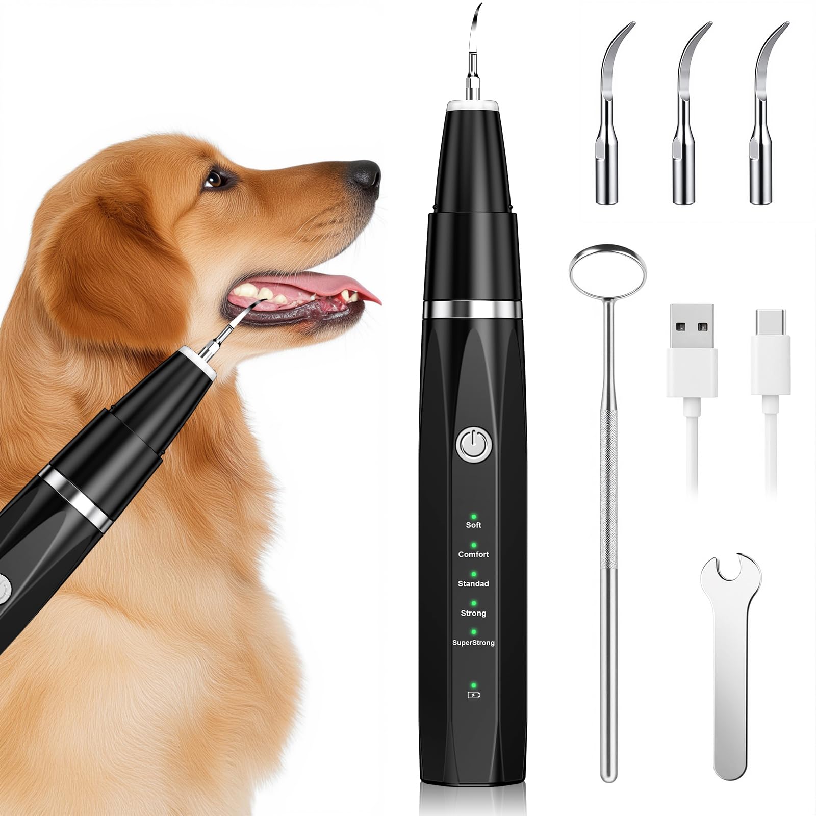 Kit di pulizia denti ad ultrasuoni per cani e gatti: igenie orale facile e professionale anche a casa