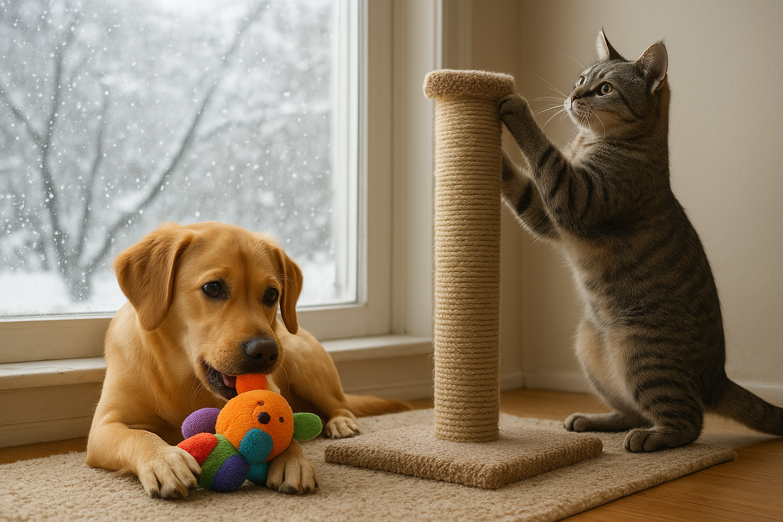 Animali domestici e routine invernale: attività, benessere e giochi contro noia e freddo