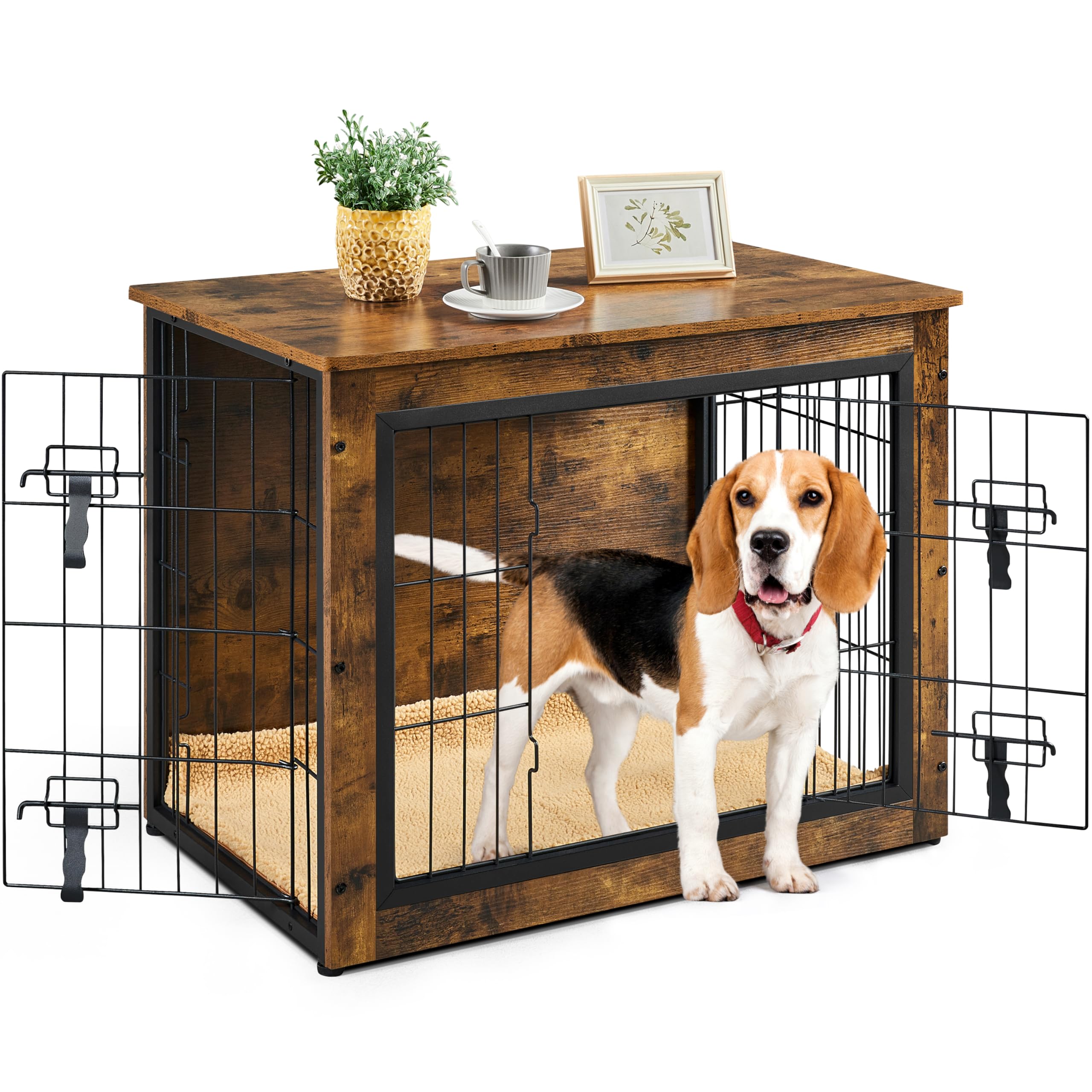 Yaheetech gabbia per cani kennel tavolino: comfort, stile e doppia porta in un unico prodotto