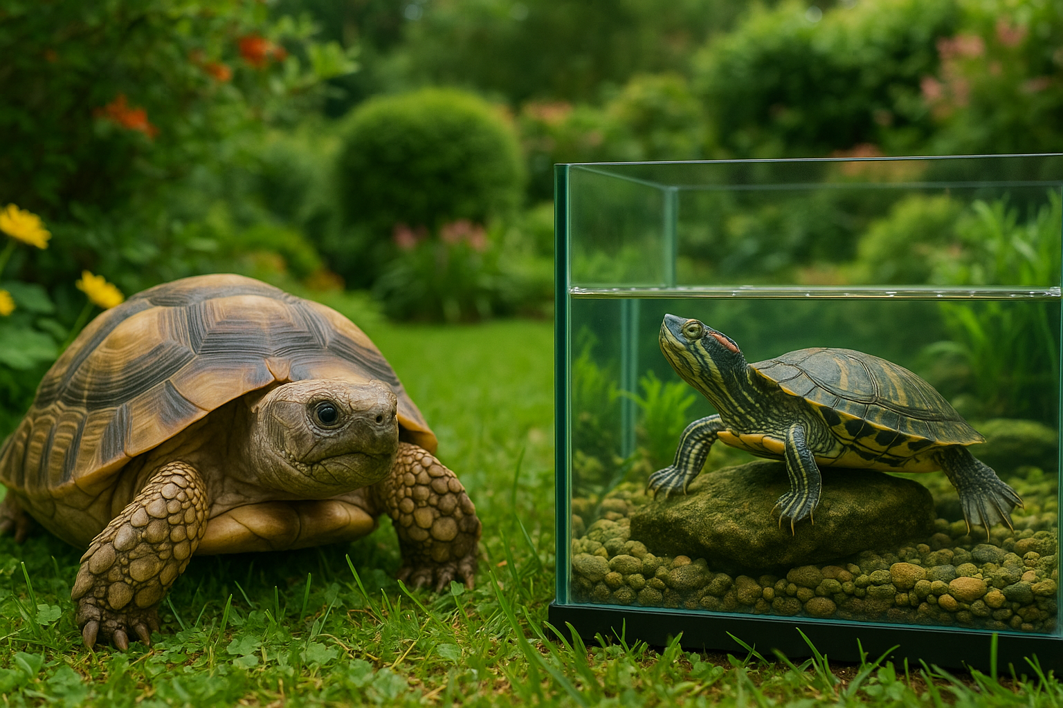 Guida completa alle tartarughe domestiche: differenze tra tartaruga di terra e d’acqua, cura e habitat ideale