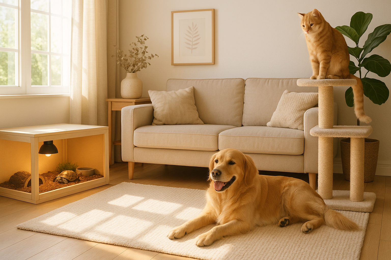 Convivenza serena tra cani, gatti e tartarughe: regole d’oro e consigli pratici