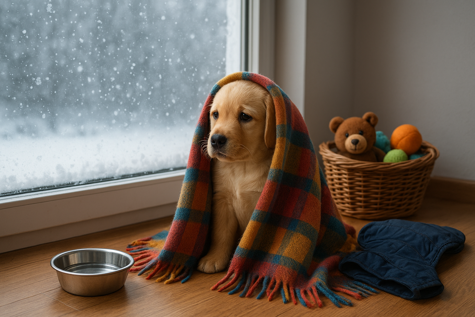 Cuccioli in inverno: come prepararli per il freddo, giochi e routine per una stagione serena