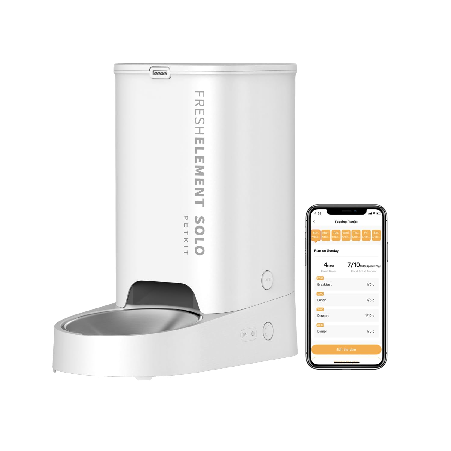 PETKIT distributore automatico cibo gatti e cani 3L: gestione pasti smart con ciotola in acciaio