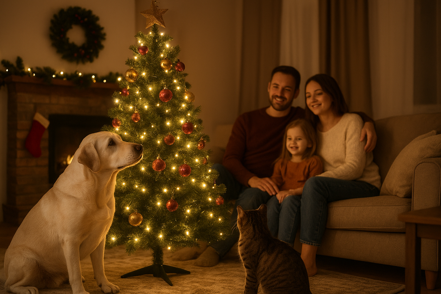 Animali domestici e Natale: come proteggere cani, gatti e piccoli pet tra addobbi, cibo e visite