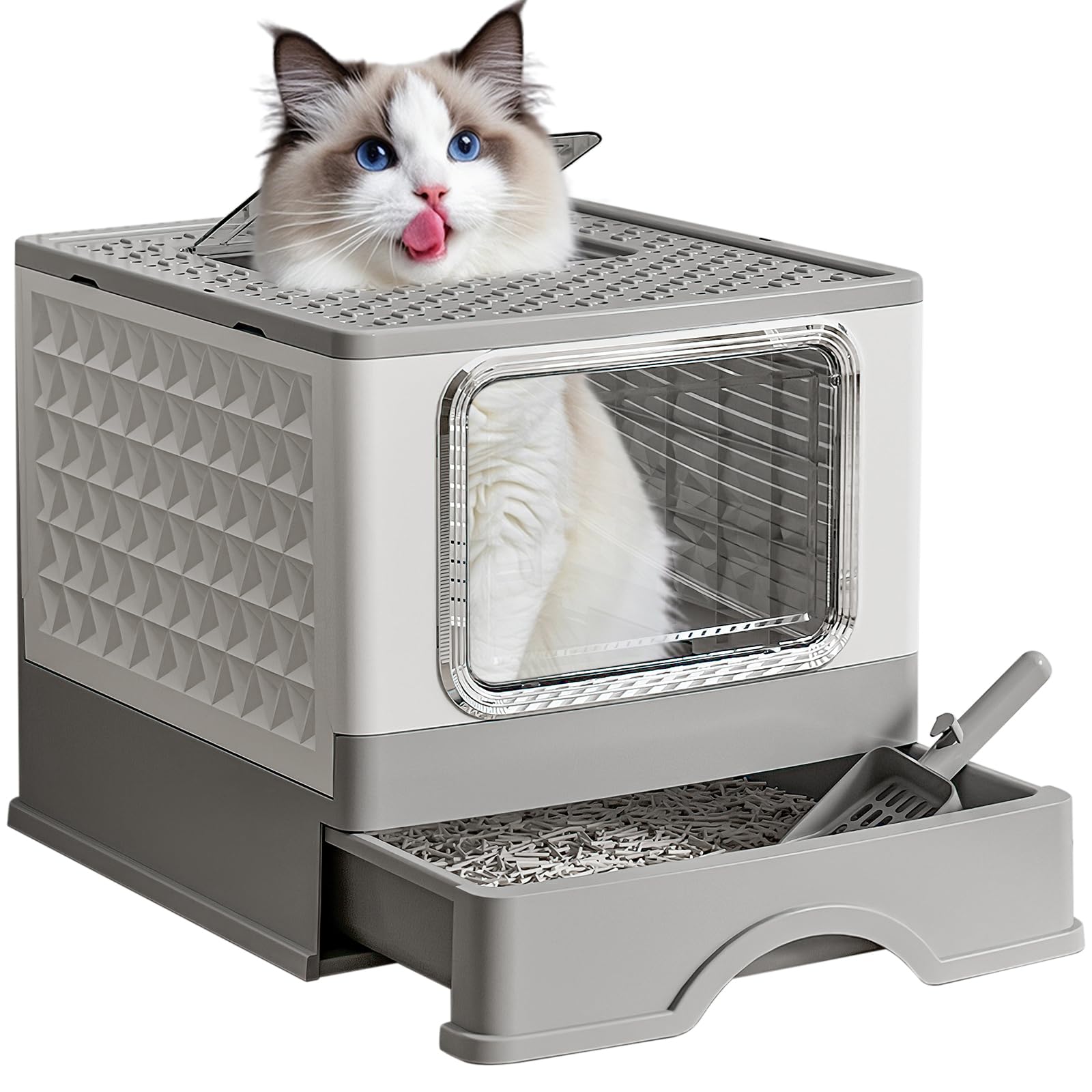 ASONINE lettiera gatto chiusa XXL: pulizia facile e spazio extra per gatti grandi