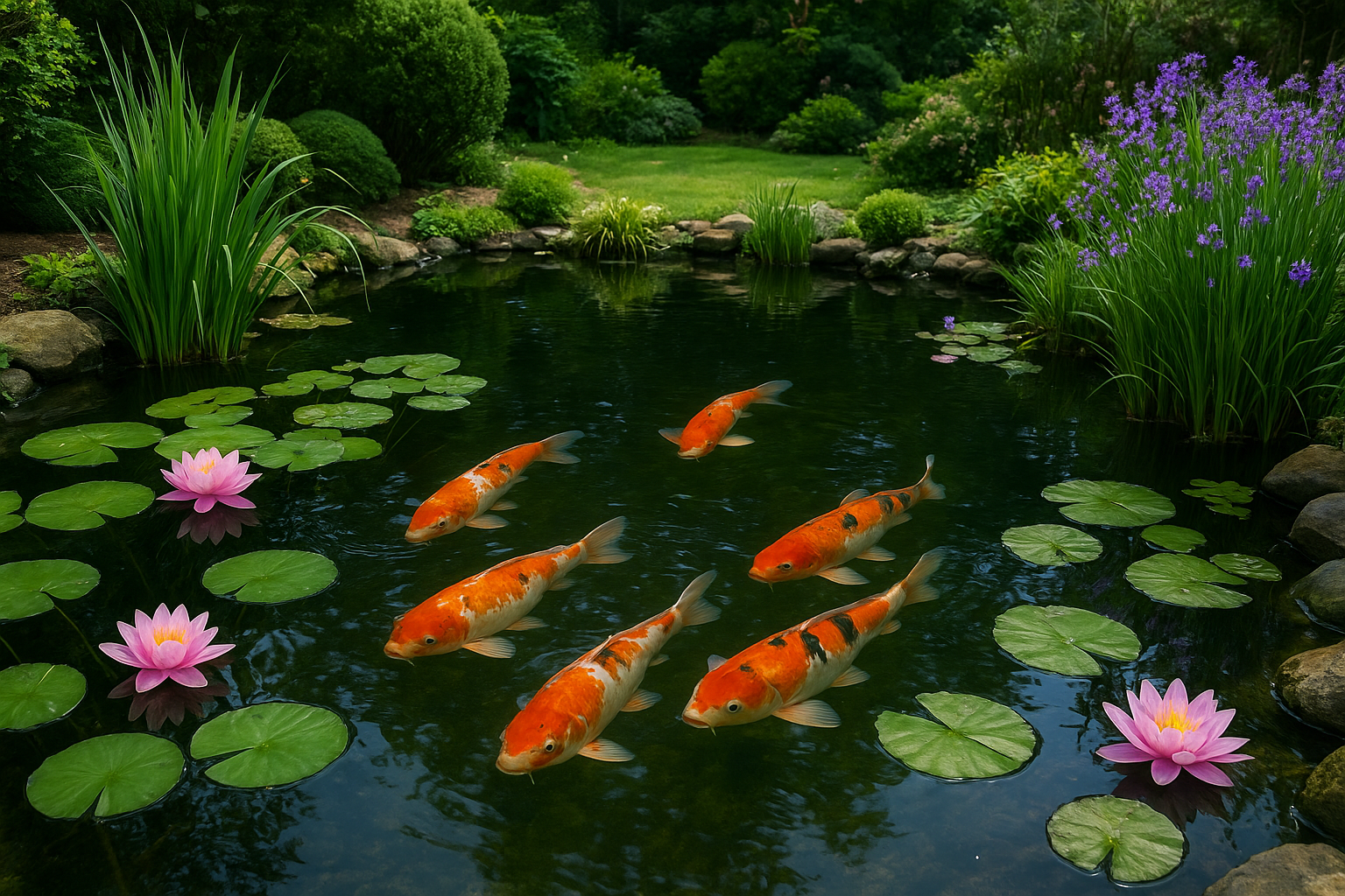 Carpe koi in laghetto domestico: guida pratica all’allestimento e gestione