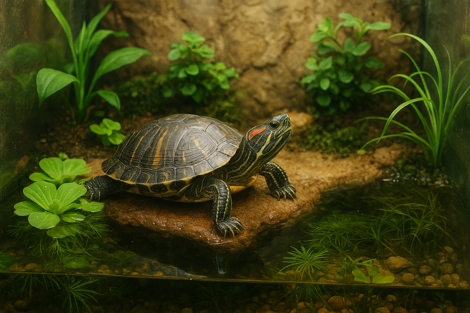 Tartaruga dalle orecchie rosse: guida all’alimentazione, manutenzione dell’acquaterrario e convivenza con altri animali