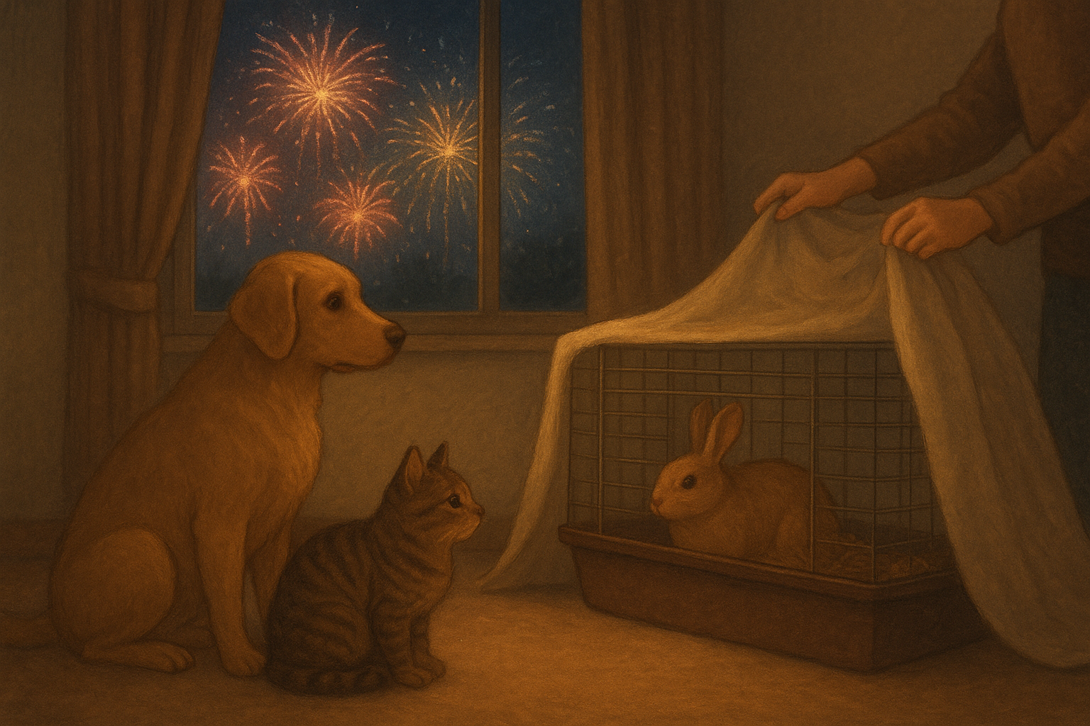 Animali domestici e cambio dell’anno: come aiutare cani, gatti e piccoli animali a gestire i rumori dei festeggiamenti