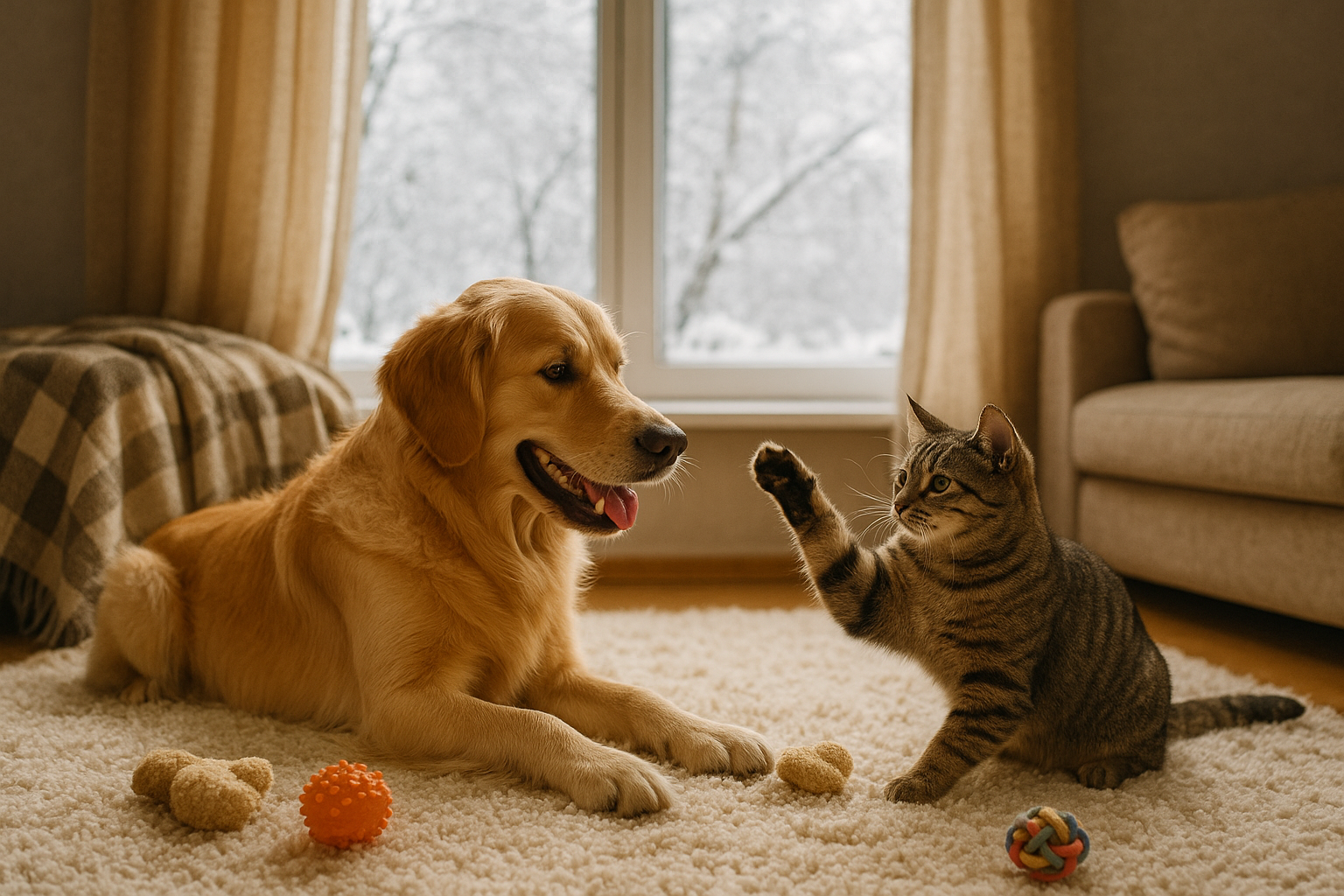 Animali domestici e scelta della routine invernale: giochi, coccole e comfort per la stagione fredda