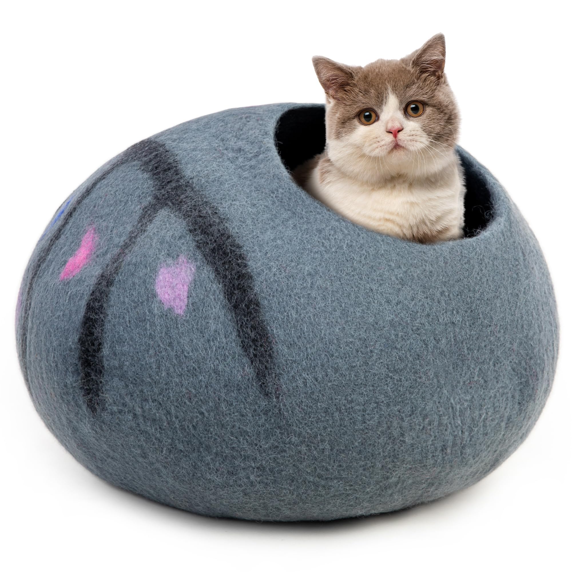 Grotta per gatti in lana merino, casetta artigianale in offerta su Amazon per il comfort del tuo micio