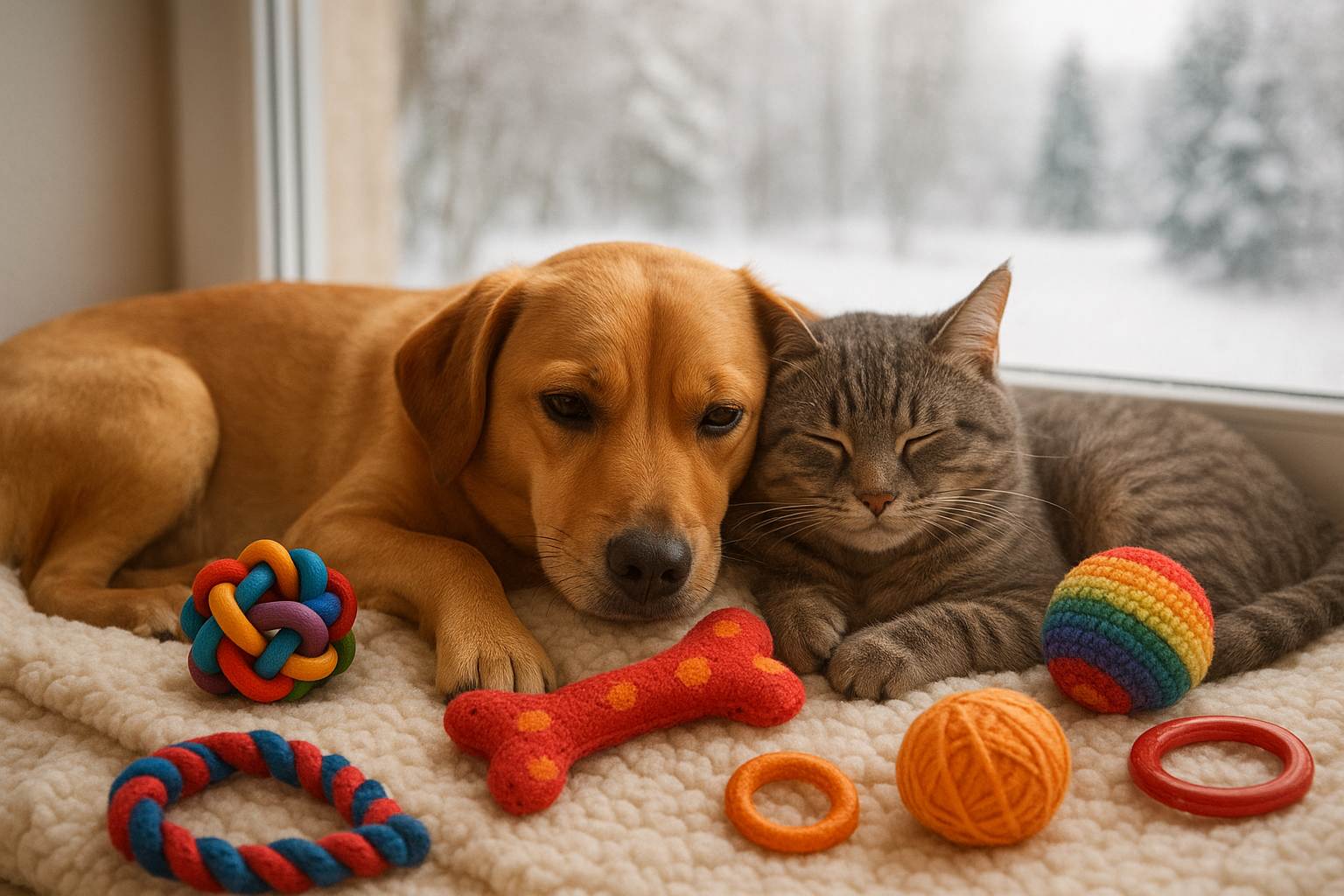 Animali domestici e inverno: attività, comfort e strategie per il benessere tra giochi e coccole