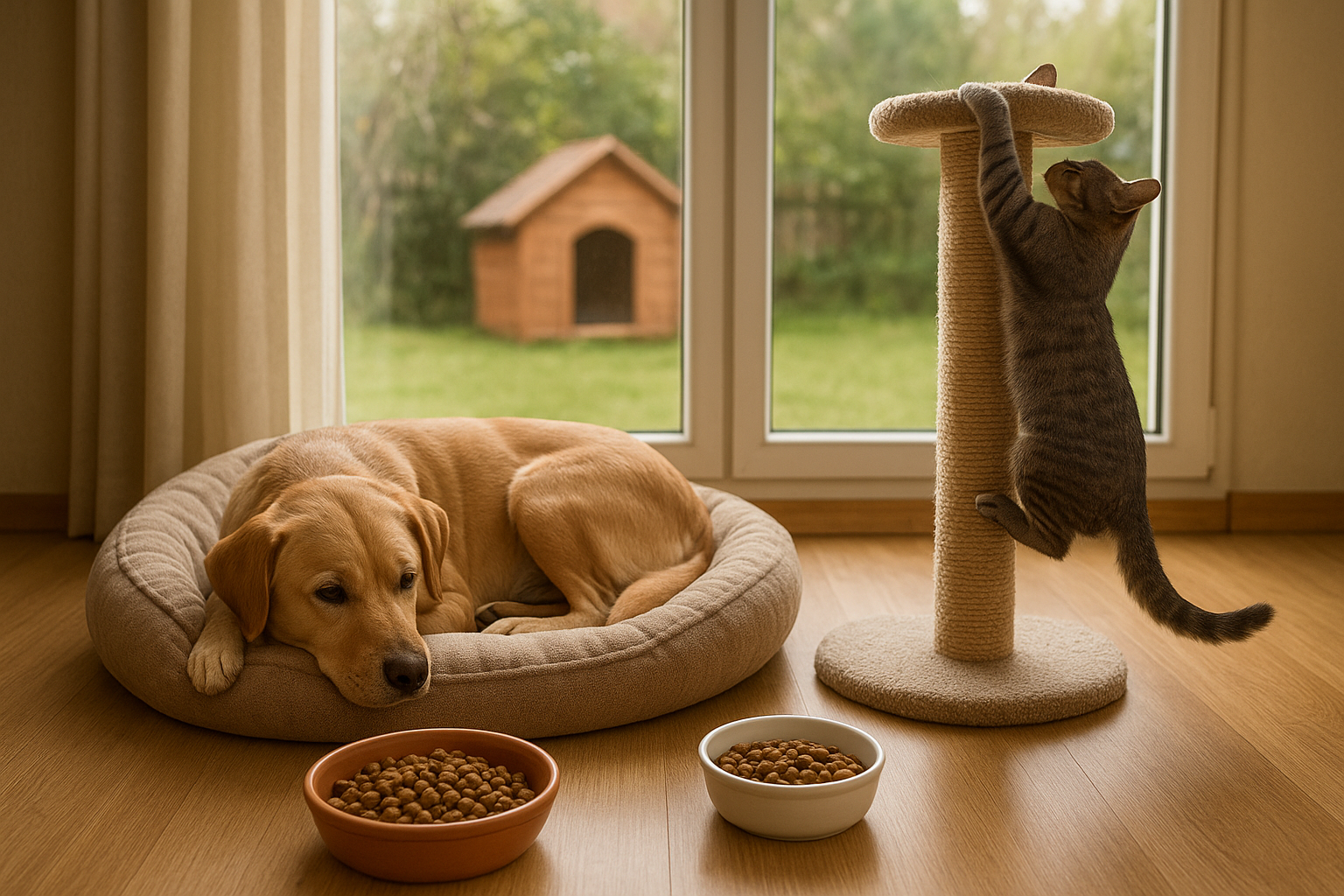 Prodotti essenziali per cani e gatti: cucce, tiragraffi, collari antipulci e crocchette