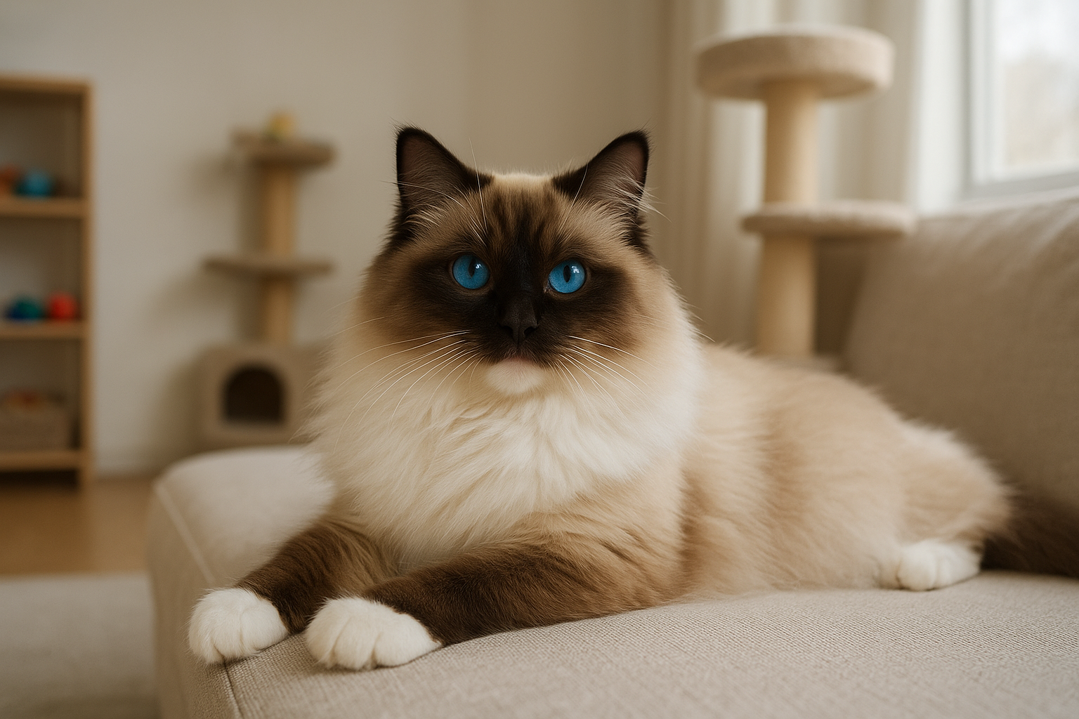 Gatto ragdoll: carattere, vita in appartamento e consigli di cura
