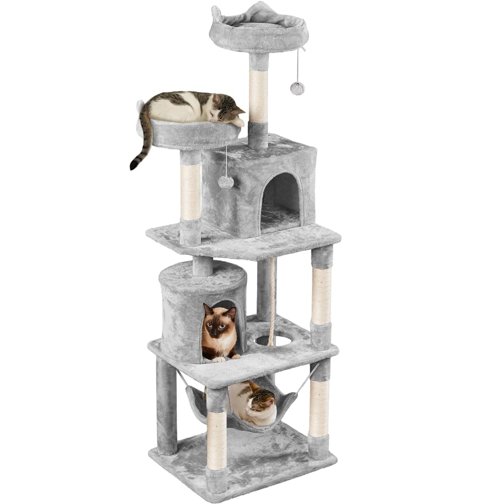 Yaheetech albero tiragraffi 179 cm per gatti grandi: parco giochi in verticale per più felini