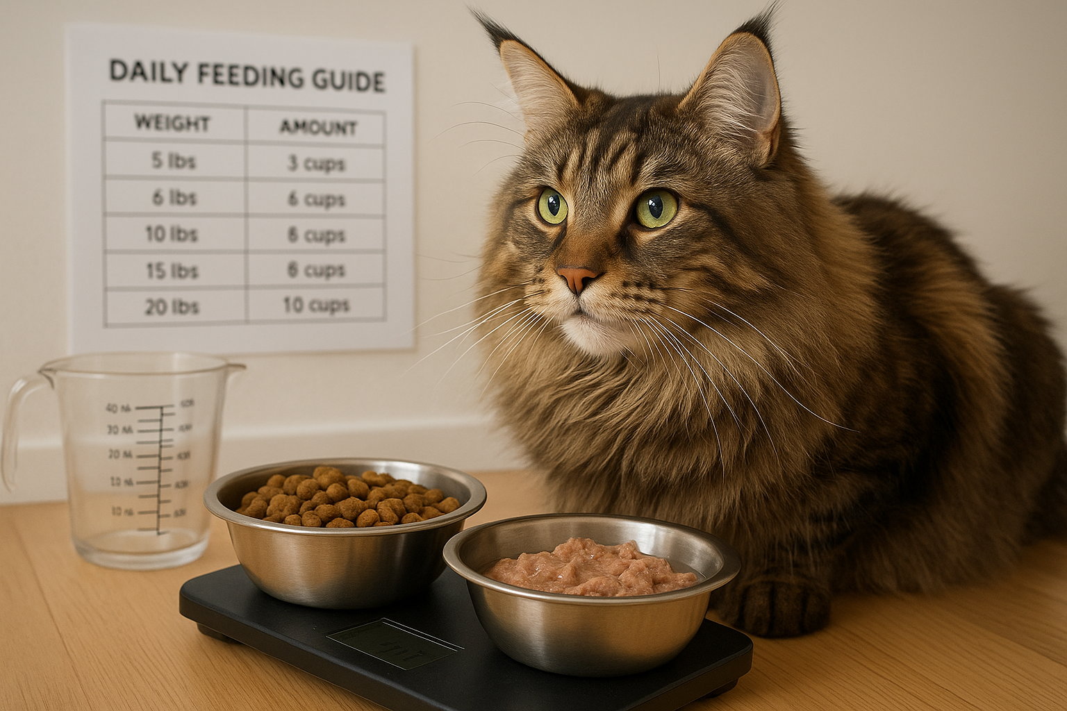 Gatto maine coon: quante calorie servono davvero e come calcolare le dosi giornaliere