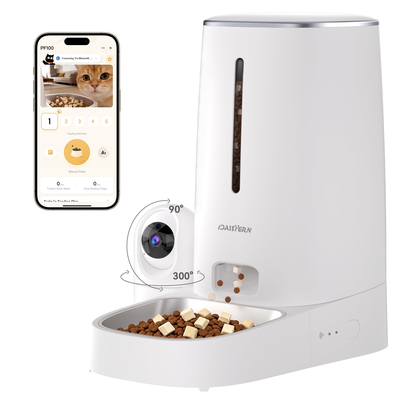 Distributore automatico cibo WiFi con telecamera HD per gatti e cani: gestire i pasti anche fuori casa